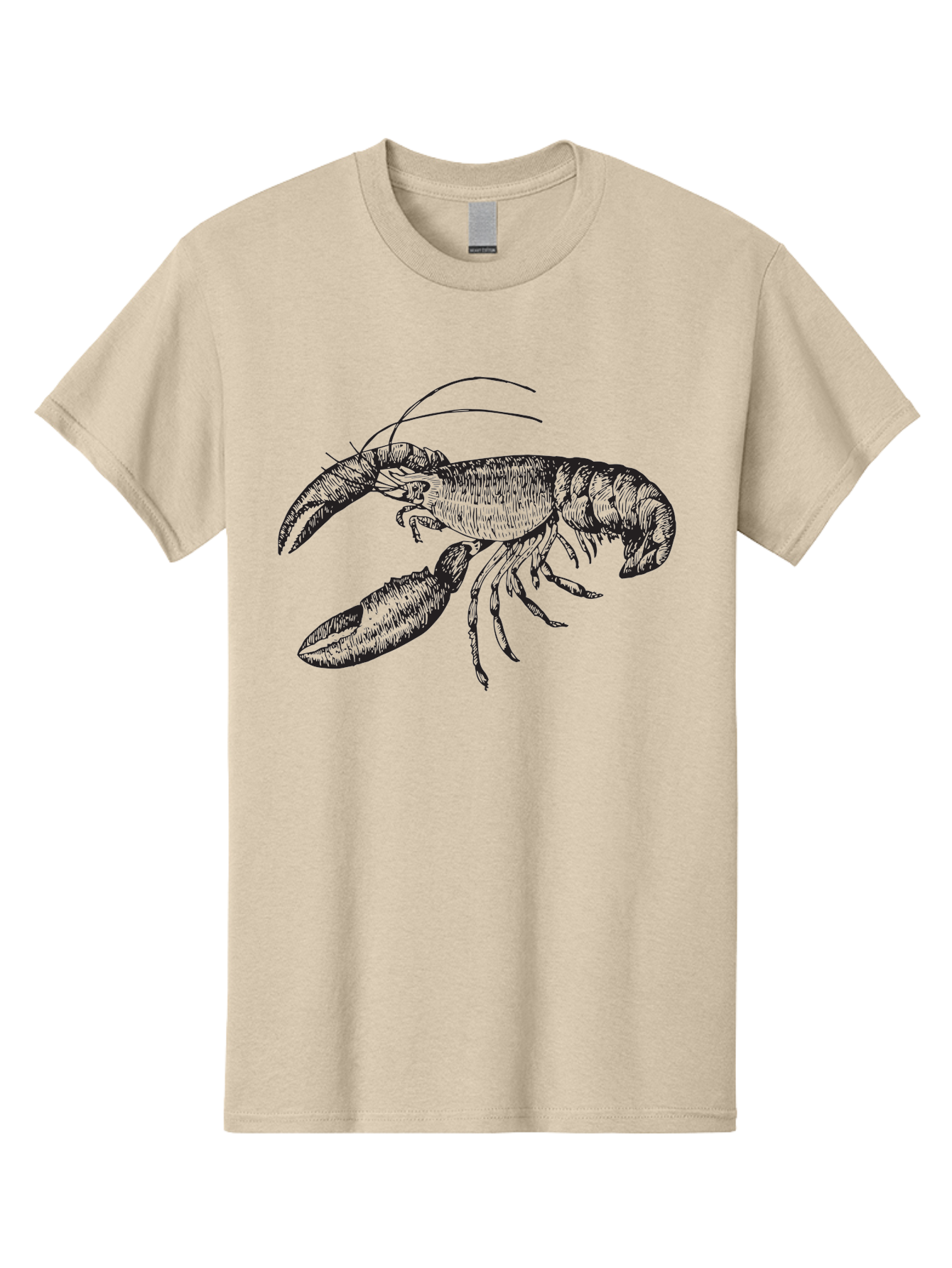 Lobster Men'S Graphic Tee, 100% Cotton, Comfortable Casual Summer Wear, Machine Washable, Lobster Illustration, Crustacean Art, Seafood Graphic, Detailed Drawing, Claw Art, Shellfish Design, Black Linework Aad913 15