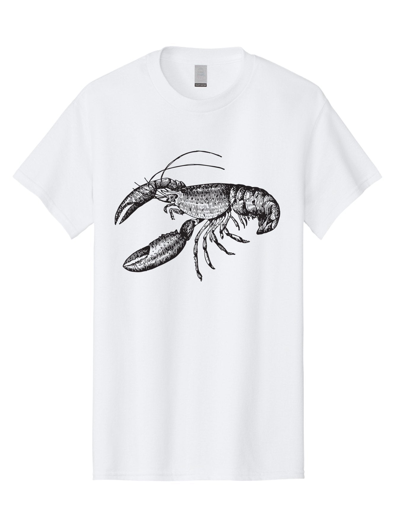 Lobster Men'S Graphic Tee, 100% Cotton, Comfortable Casual Summer Wear, Machine Washable, Lobster Illustration, Crustacean Art, Seafood Graphic, Detailed Drawing, Claw Art, Shellfish Design, Black Linework Aad913 15