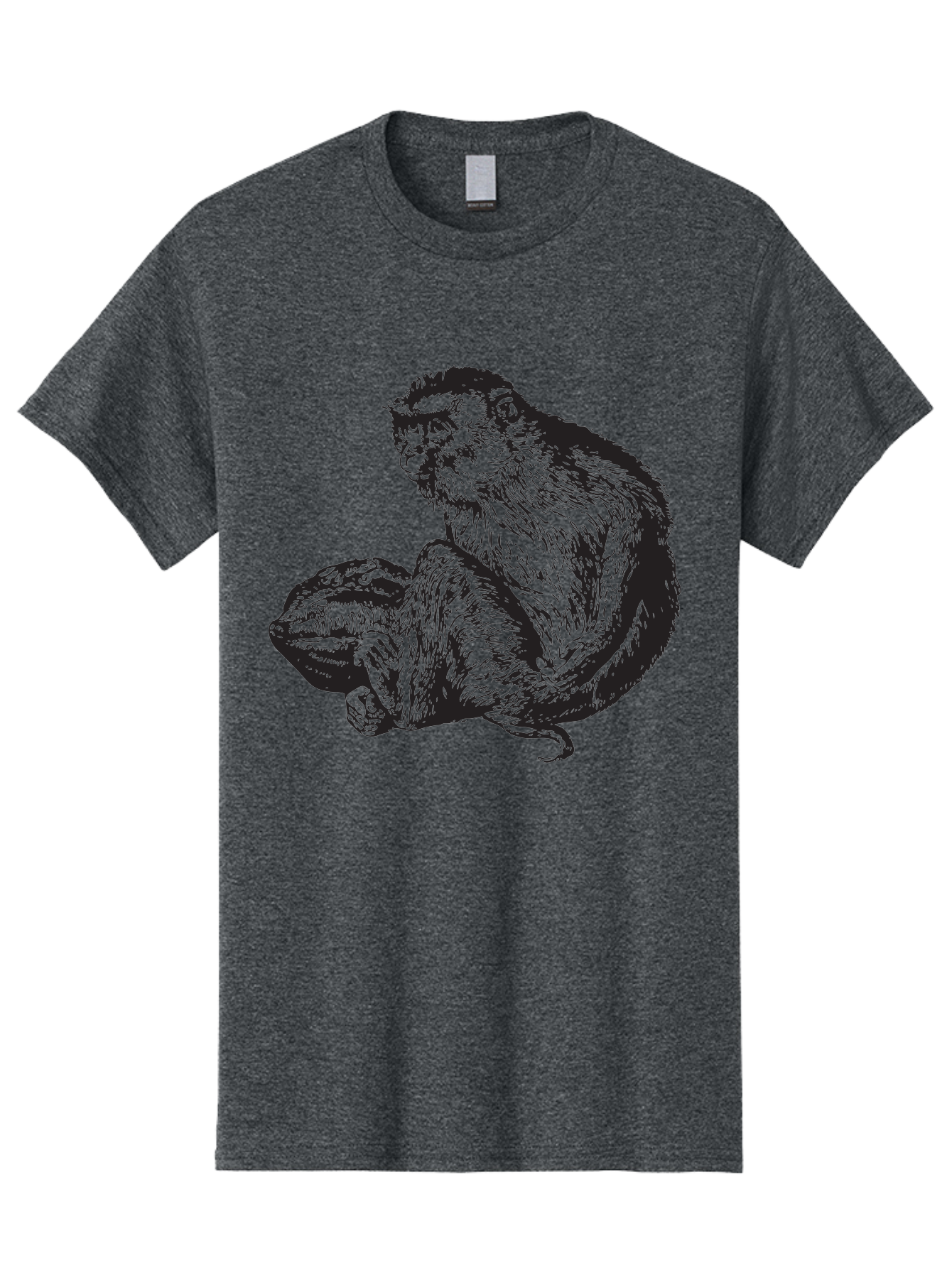 Monkey-And-Baby Men'S Graphic Tee, 100% Cotton, Comfortable Casual Summer Wear, Machine Washable, Monkey Holding Baby Monkey, Primate Love, Primate Family, Animal Bonding, Nurturing, Wildlife Illustration, Detailed Drawing Aad915 19