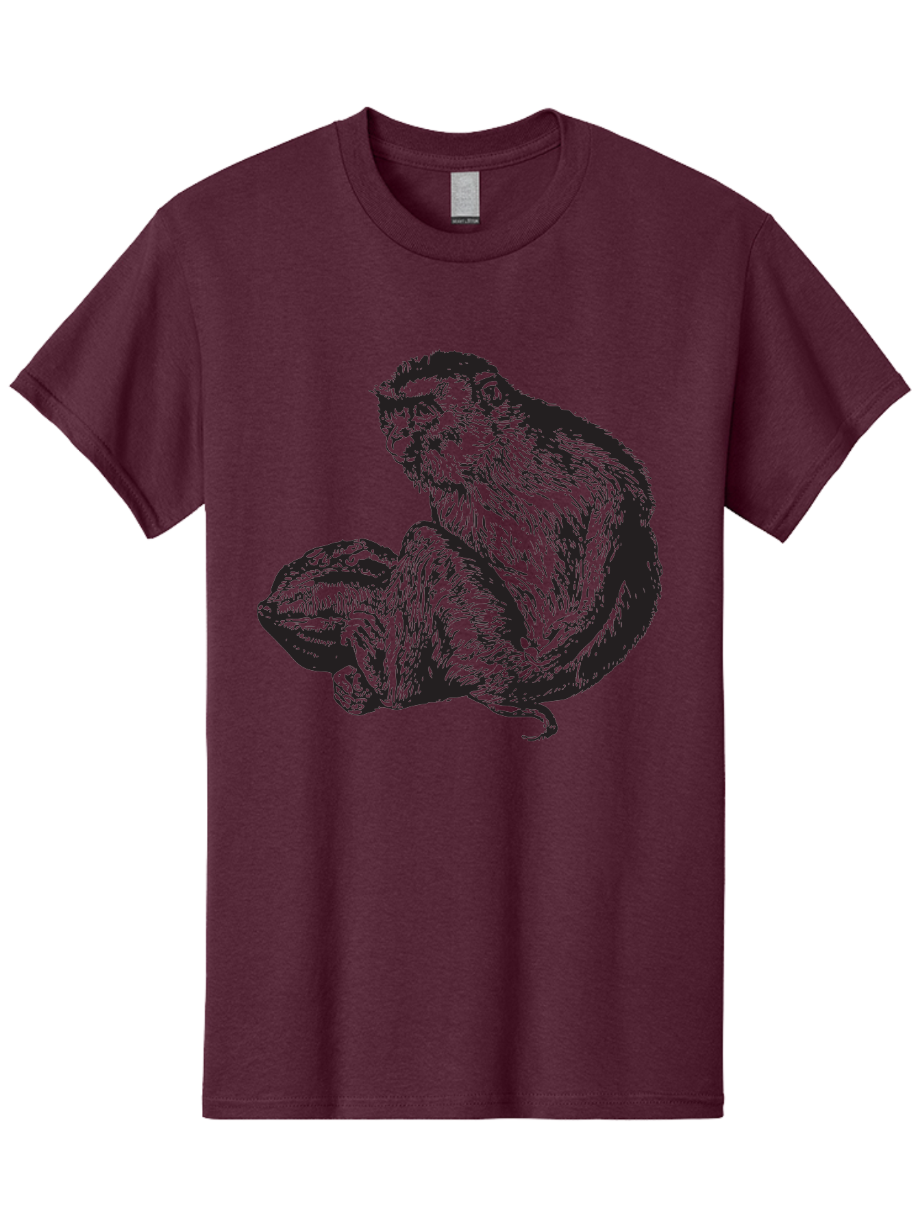 Monkey-And-Baby Men'S Graphic Tee, 100% Cotton, Comfortable Casual Summer Wear, Machine Washable, Monkey Holding Baby Monkey, Primate Love, Primate Family, Animal Bonding, Nurturing, Wildlife Illustration, Detailed Drawing Aad915 29