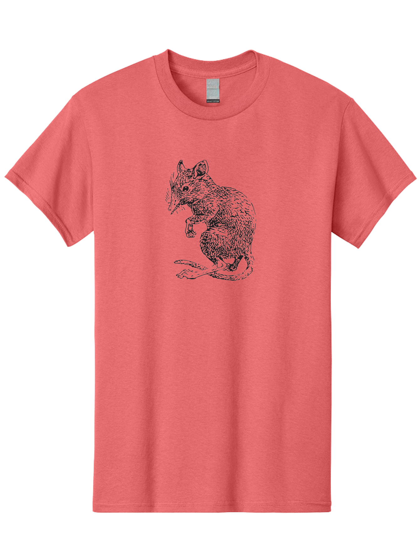 Mouse Men'S Graphic Tee, 100% Cotton, Comfortable Casual Summer Wear, Machine Washable, Mouse Illustration, Rodent Drawing, Small Mammal, Black And White Artwork, Detailed Fur Texture, Whiskers, Cartoon Style, Minimalist Design Aad918 5