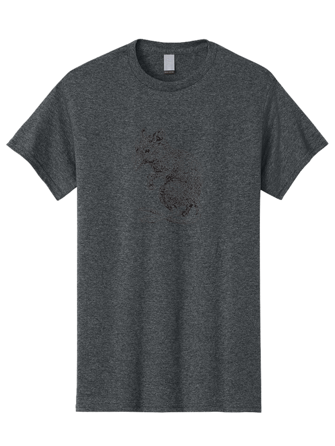 Mouse Men'S Graphic Tee, 100% Cotton, Comfortable Casual Summer Wear, Machine Washable, Mouse Illustration, Rodent Drawing, Small Mammal, Black And White Artwork, Detailed Fur Texture, Whiskers, Cartoon Style, Minimalist Design Aad918 29