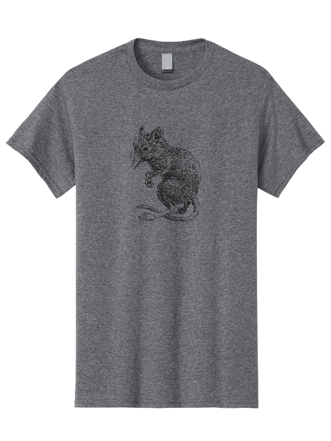 Mouse Men'S Graphic Tee, 100% Cotton, Comfortable Casual Summer Wear, Machine Washable, Mouse Illustration, Rodent Drawing, Small Mammal, Black And White Artwork, Detailed Fur Texture, Whiskers, Cartoon Style, Minimalist Design Aad918 7