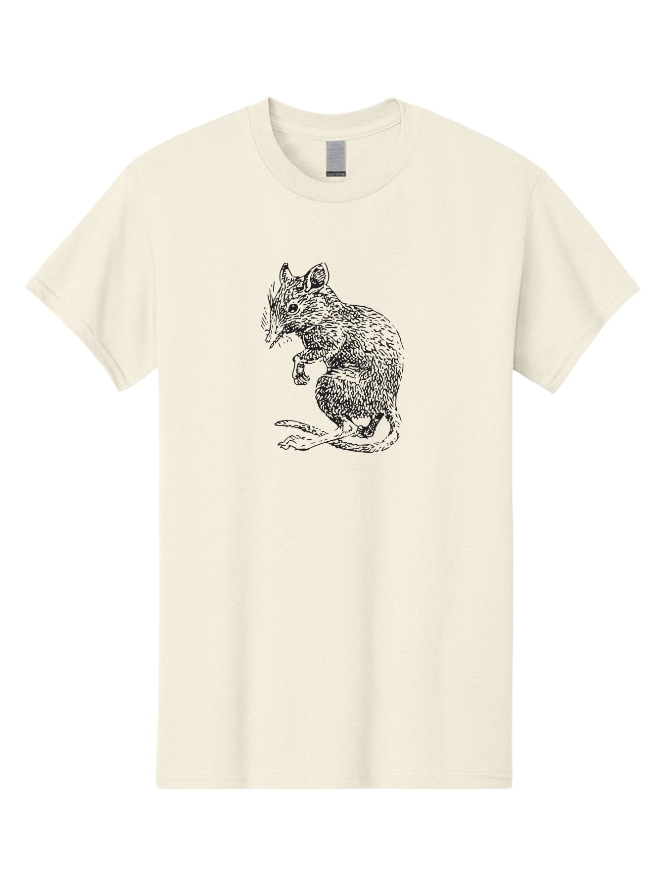 Mouse Men'S Graphic Tee, 100% Cotton, Comfortable Casual Summer Wear, Machine Washable, Mouse Illustration, Rodent Drawing, Small Mammal, Black And White Artwork, Detailed Fur Texture, Whiskers, Cartoon Style, Minimalist Design Aad918