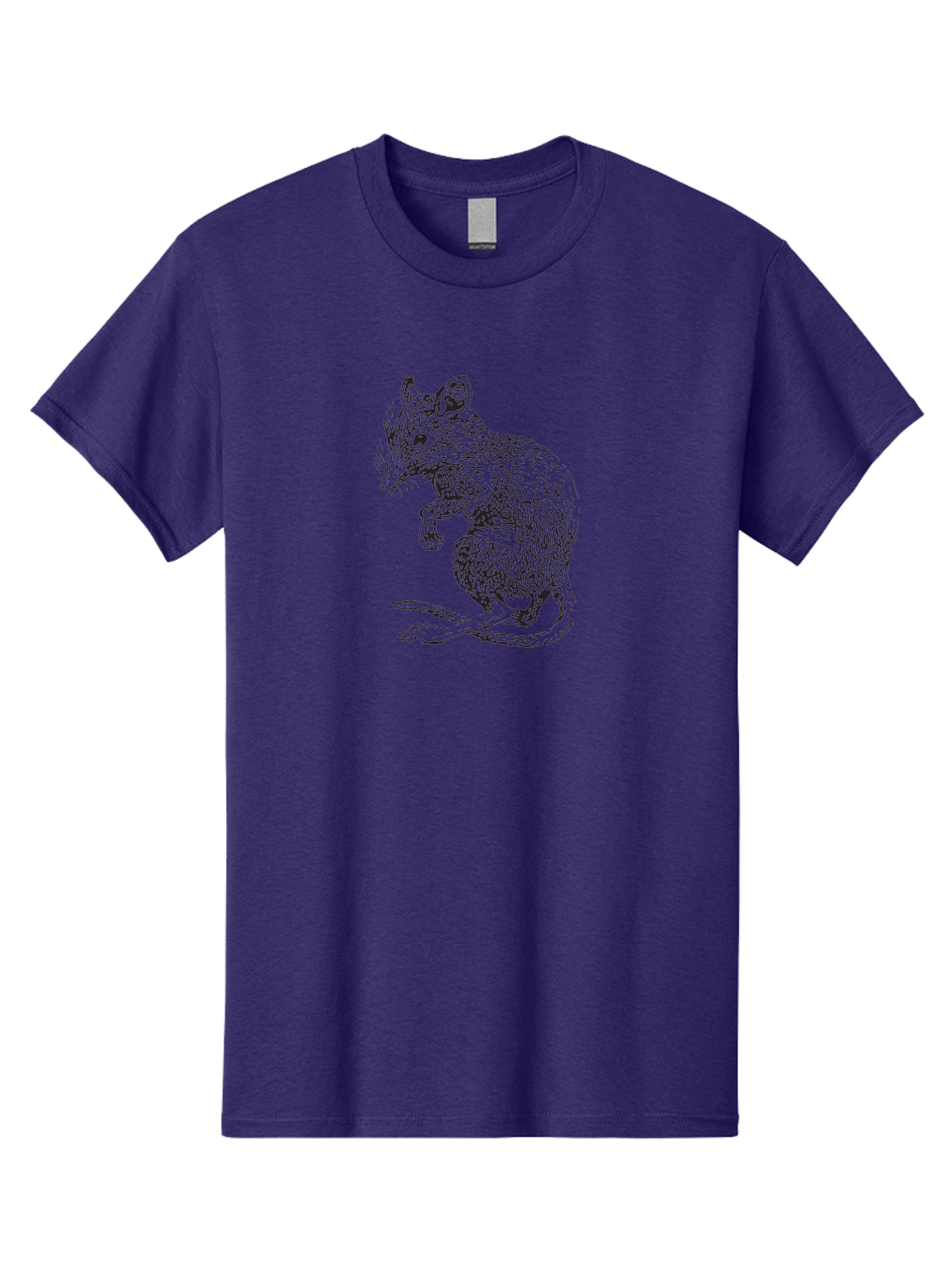 Mouse Men'S Graphic Tee, 100% Cotton, Comfortable Casual Summer Wear, Machine Washable, Mouse Illustration, Rodent Drawing, Small Mammal, Black And White Artwork, Detailed Fur Texture, Whiskers, Cartoon Style, Minimalist Design Aad918 13