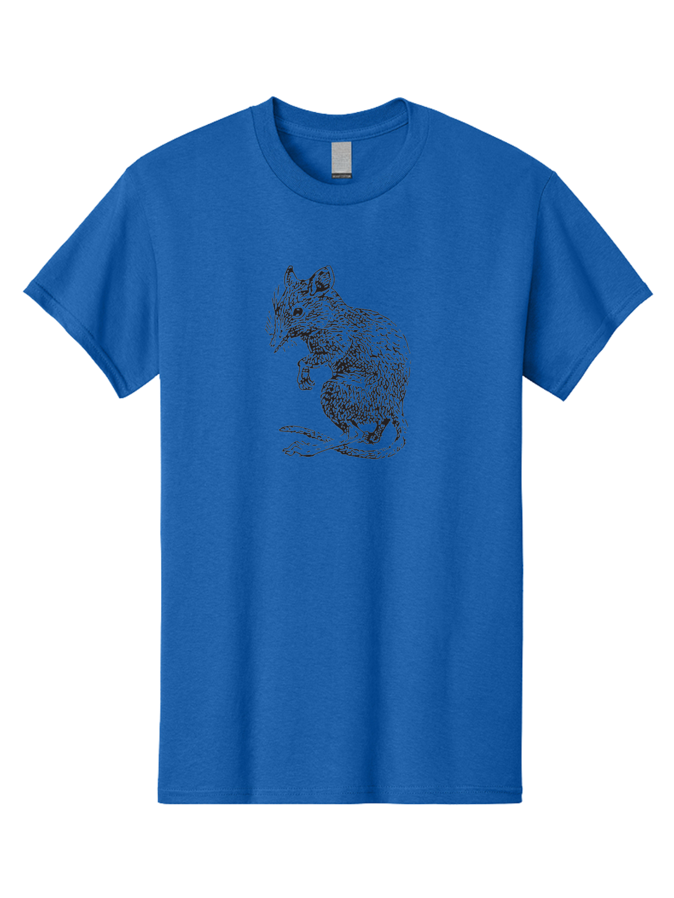 Mouse Men'S Graphic Tee, 100% Cotton, Comfortable Casual Summer Wear, Machine Washable, Mouse Illustration, Rodent Drawing, Small Mammal, Black And White Artwork, Detailed Fur Texture, Whiskers, Cartoon Style, Minimalist Design Aad918 9