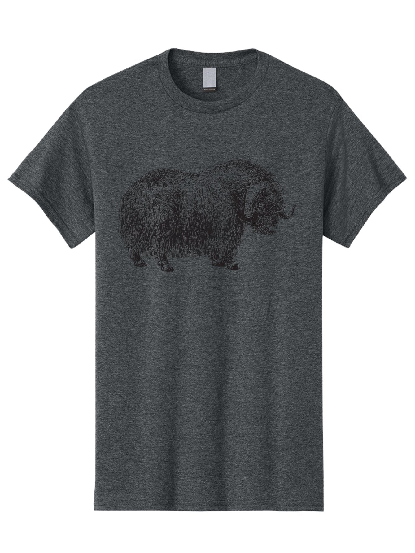 Musk-Ox Men'S Graphic Tee, 100% Cotton, Comfortable Casual Summer Wear, Machine Washable, Muskox Illustration, Detailed Line Art, Wild Animal Portrait, Shaggy Fur, Horned Creature, Arctic Wildlife, Nature Sketch Aad919 13