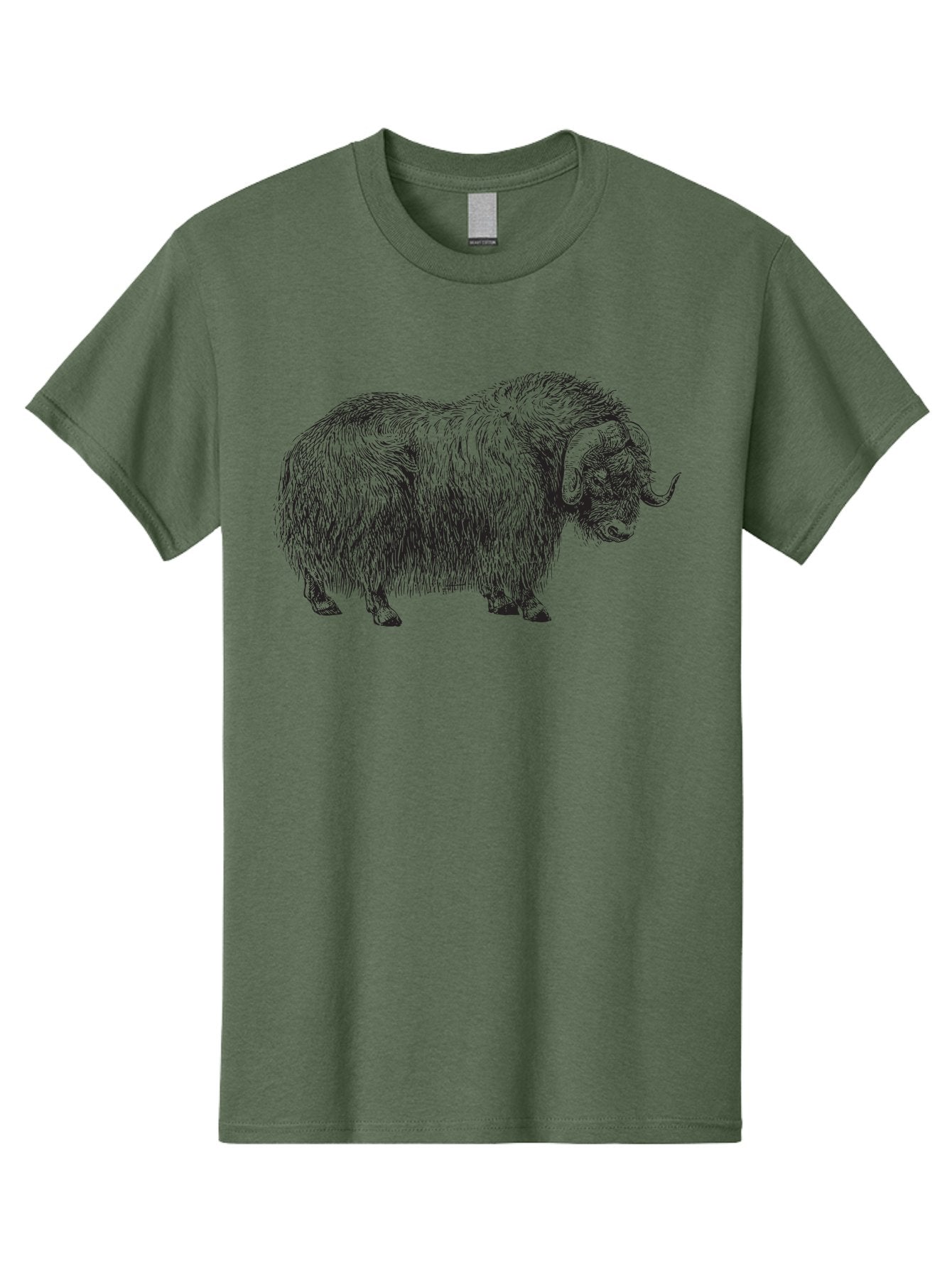 Musk-Ox Men'S Graphic Tee, 100% Cotton, Comfortable Casual Summer Wear, Machine Washable, Muskox Illustration, Detailed Line Art, Wild Animal Portrait, Shaggy Fur, Horned Creature, Arctic Wildlife, Nature Sketch Aad919 10
