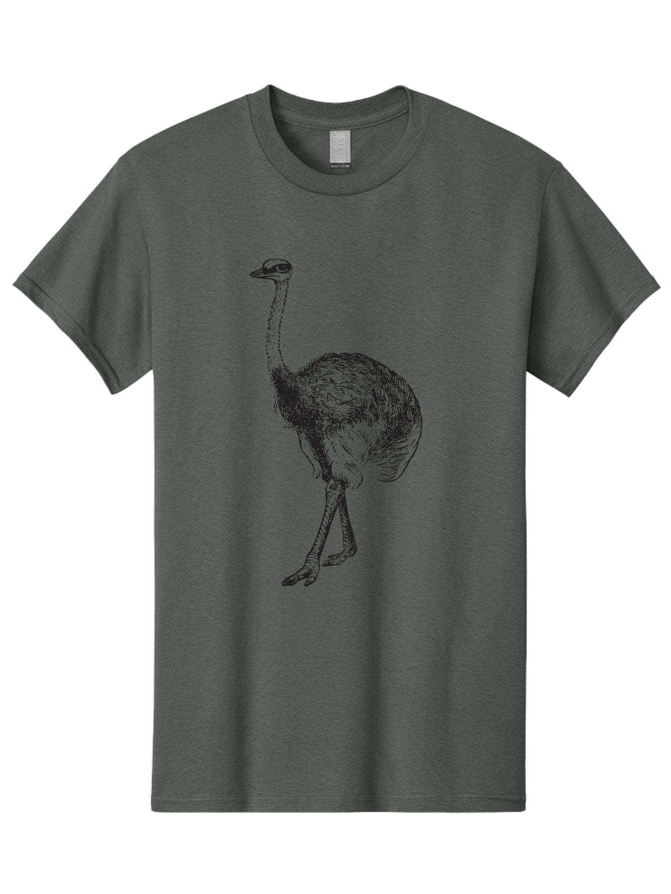 Ostrich-Illustration Men'S Graphic Tee, 100% Cotton, Comfortable Casual Summer Wear, Machine Washable, Ostrich Illustration, Bird Drawing, Wildlife Art, Long Neck, Large Bird, Natural History, Fauna, Wild Animal, Pen And Ink, Graphic Design Aad920 14