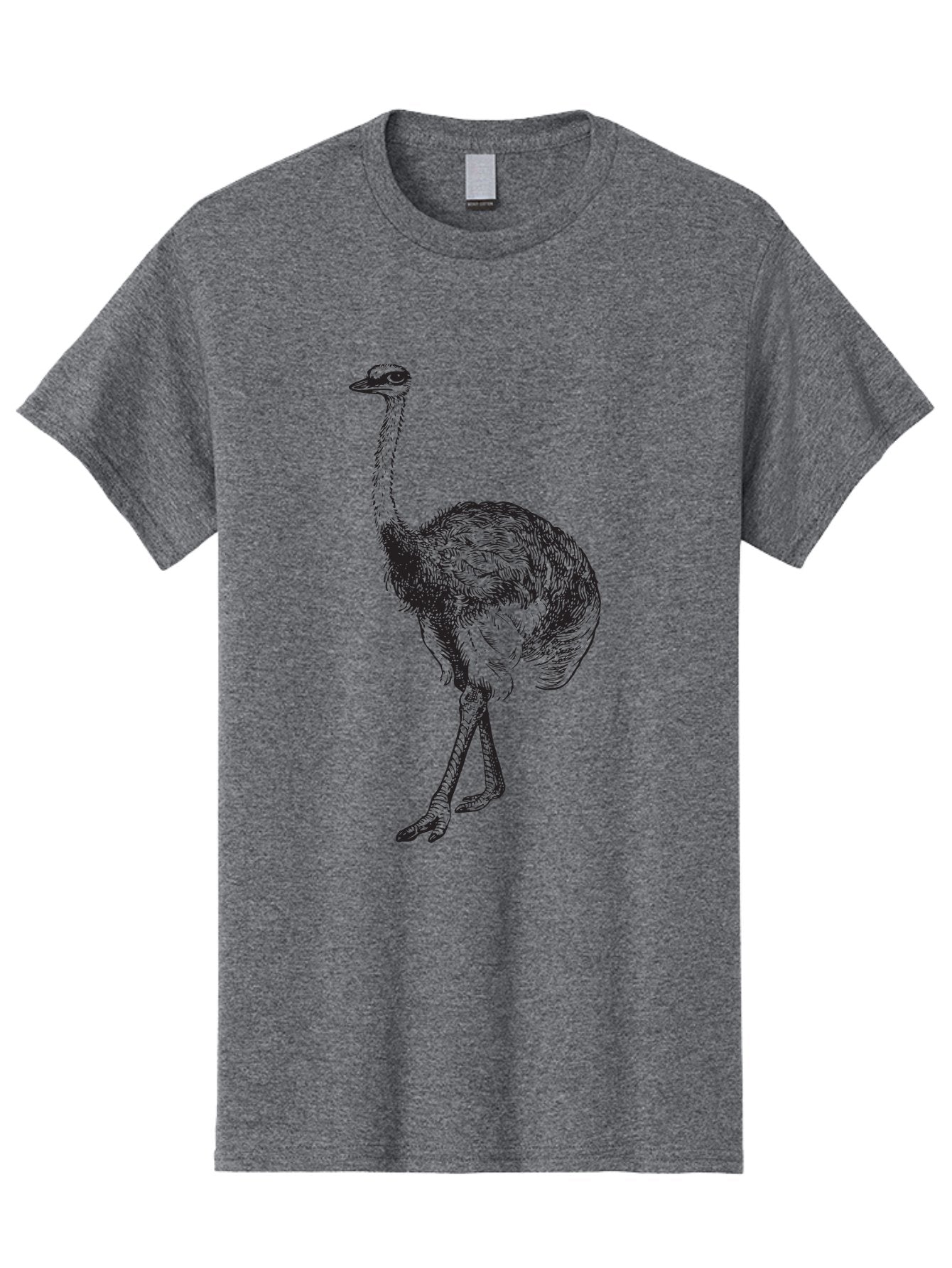 Ostrich-Illustration Men'S Graphic Tee, 100% Cotton, Comfortable Casual Summer Wear, Machine Washable, Ostrich Illustration, Bird Drawing, Wildlife Art, Long Neck, Large Bird, Natural History, Fauna, Wild Animal, Pen And Ink, Graphic Design Aad920 12
