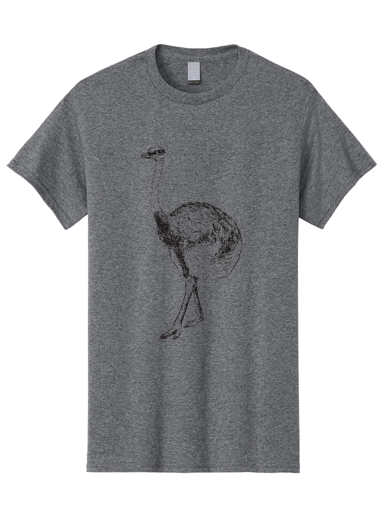 Ostrich-Illustration Men'S Graphic Tee, 100% Cotton, Comfortable Casual Summer Wear, Machine Washable, Ostrich Illustration, Bird Drawing, Wildlife Art, Long Neck, Large Bird, Natural History, Fauna, Wild Animal, Pen And Ink, Graphic Design Aad920 5