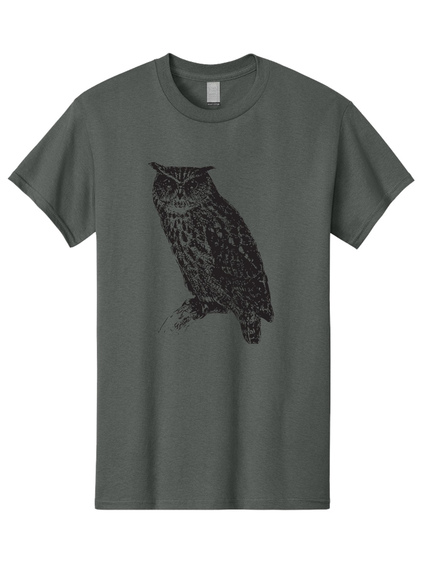 Owl Men'S Graphic Tee, 100% Cotton, Comfortable Casual Summer Wear, Machine Washable, Owl Perched On Branch, Nocturnal Bird, Wise Eyes, Spotted Feathers, Mysterious Creature, Wildlife Art, Nature Illustration, Birdwatching, Aad921 14
