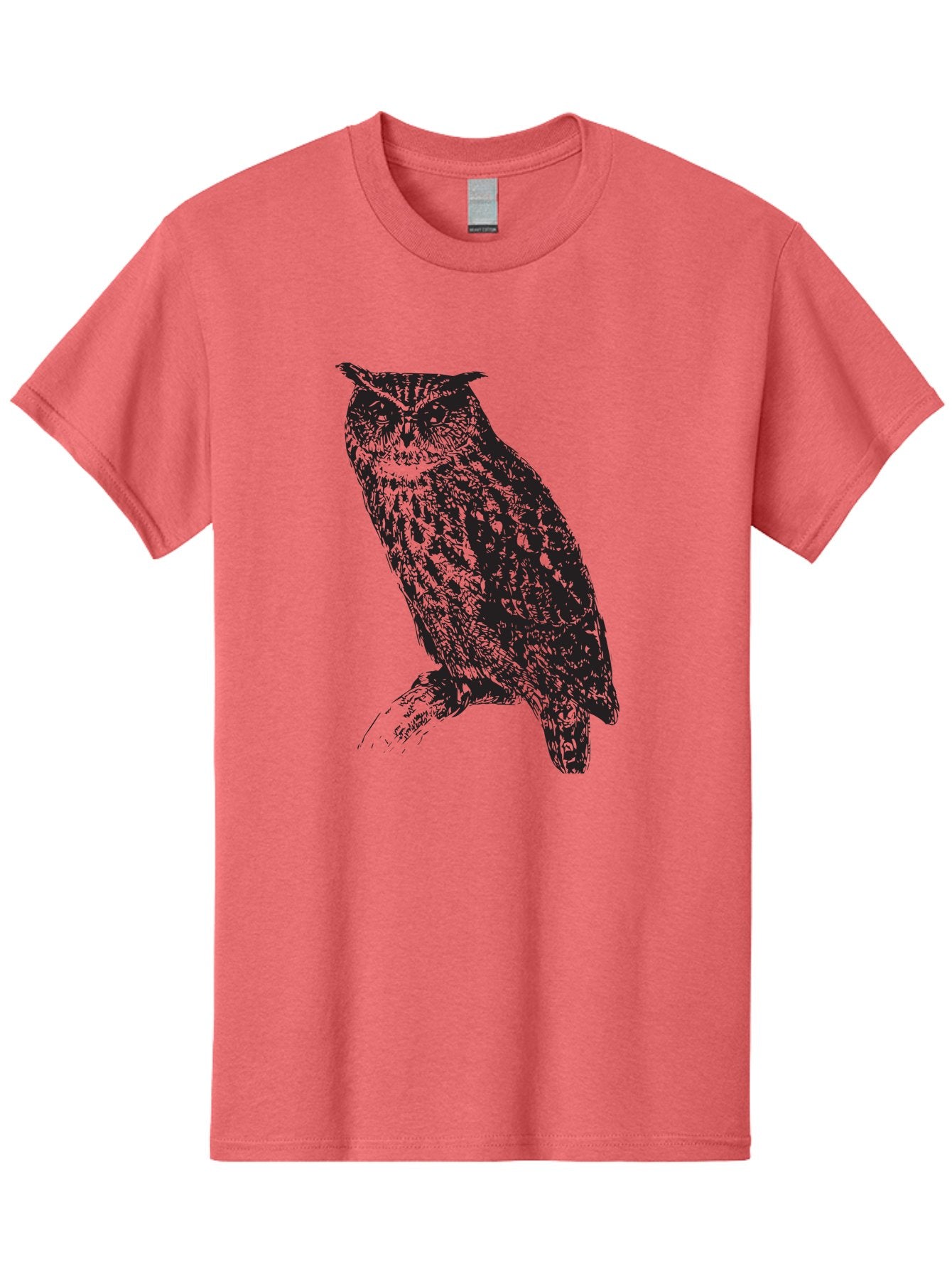 Owl Men'S Graphic Tee, 100% Cotton, Comfortable Casual Summer Wear, Machine Washable, Owl Perched On Branch, Nocturnal Bird, Wise Eyes, Spotted Feathers, Mysterious Creature, Wildlife Art, Nature Illustration, Birdwatching, Aad921 12
