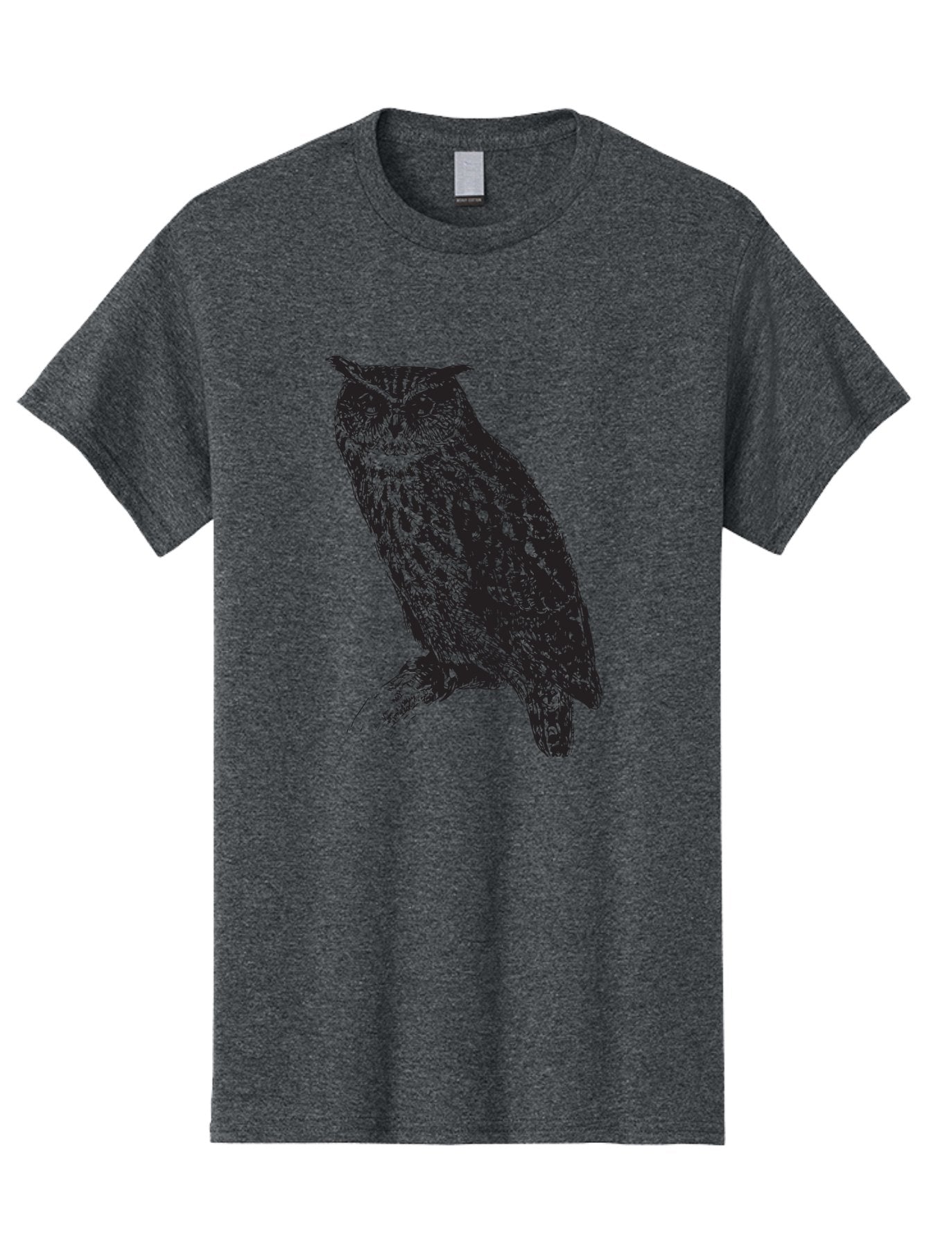 Owl Men'S Graphic Tee, 100% Cotton, Comfortable Casual Summer Wear, Machine Washable, Owl Perched On Branch, Nocturnal Bird, Wise Eyes, Spotted Feathers, Mysterious Creature, Wildlife Art, Nature Illustration, Birdwatching, Aad921 9