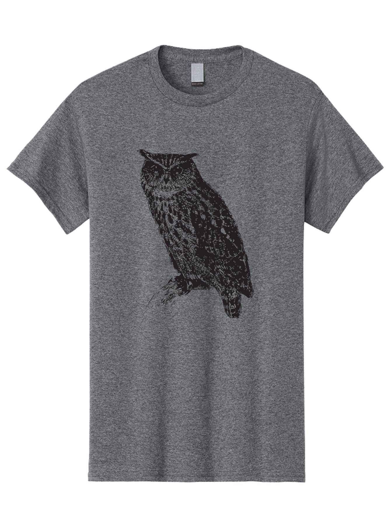 Owl Men'S Graphic Tee, 100% Cotton, Comfortable Casual Summer Wear, Machine Washable, Owl Perched On Branch, Nocturnal Bird, Wise Eyes, Spotted Feathers, Mysterious Creature, Wildlife Art, Nature Illustration, Birdwatching, Aad921 13