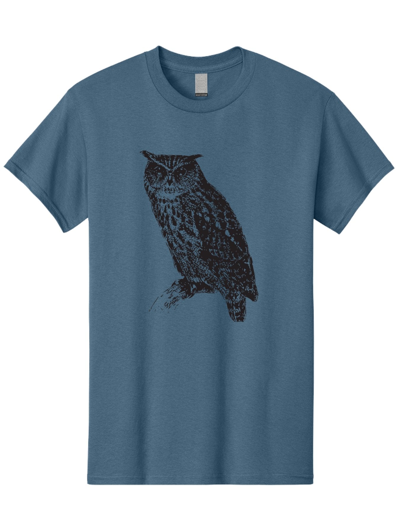 Owl Men'S Graphic Tee, 100% Cotton, Comfortable Casual Summer Wear, Machine Washable, Owl Perched On Branch, Nocturnal Bird, Wise Eyes, Spotted Feathers, Mysterious Creature, Wildlife Art, Nature Illustration, Birdwatching, Aad921 8