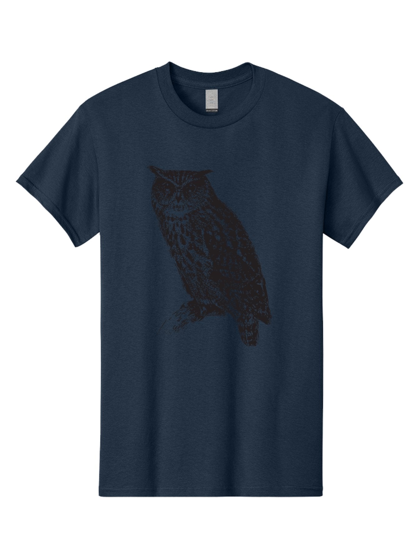 Owl Men'S Graphic Tee, 100% Cotton, Comfortable Casual Summer Wear, Machine Washable, Owl Perched On Branch, Nocturnal Bird, Wise Eyes, Spotted Feathers, Mysterious Creature, Wildlife Art, Nature Illustration, Birdwatching, Aad921 15
