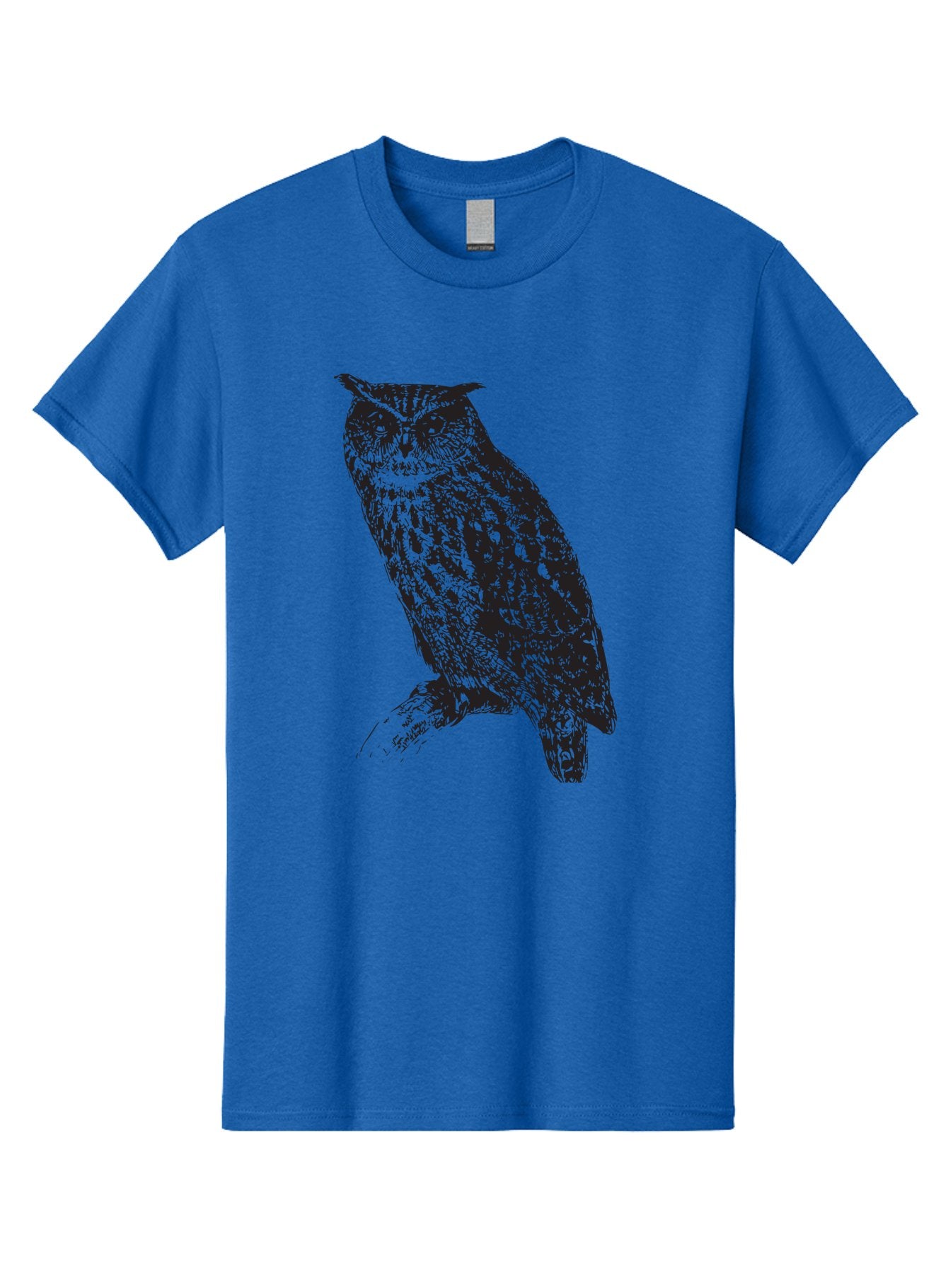 Owl Men'S Graphic Tee, 100% Cotton, Comfortable Casual Summer Wear, Machine Washable, Owl Perched On Branch, Nocturnal Bird, Wise Eyes, Spotted Feathers, Mysterious Creature, Wildlife Art, Nature Illustration, Birdwatching, Aad921 10