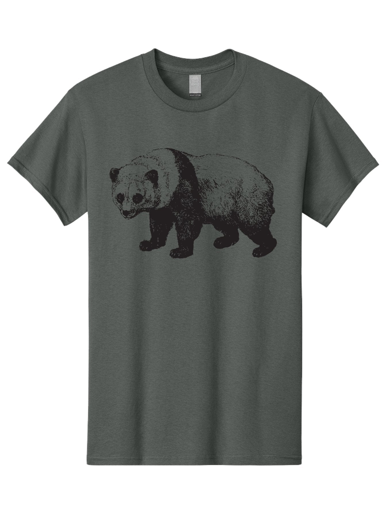Panda Men'S Graphic Tee, 100% Cotton, Comfortable Casual Summer Wear, Machine Washable, Panda Bear, Black And White Panda, Wildlife Illustration, Cute Animal, Endangered Species, Conservation, Wild Animals, Graphic Art Aad922 4