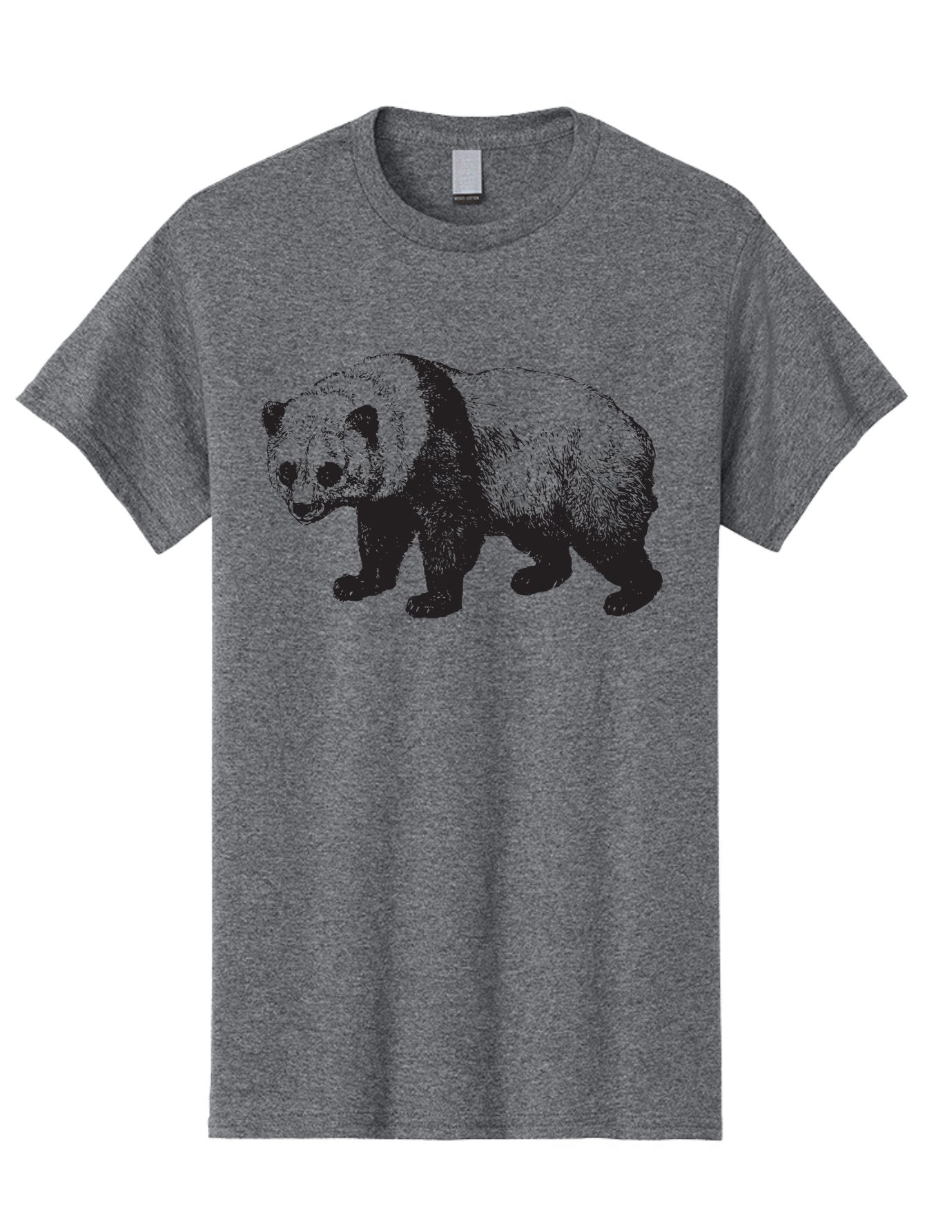 Panda Men'S Graphic Tee, 100% Cotton, Comfortable Casual Summer Wear, Machine Washable, Panda Bear, Black And White Panda, Wildlife Illustration, Cute Animal, Endangered Species, Conservation, Wild Animals, Graphic Art Aad922 8