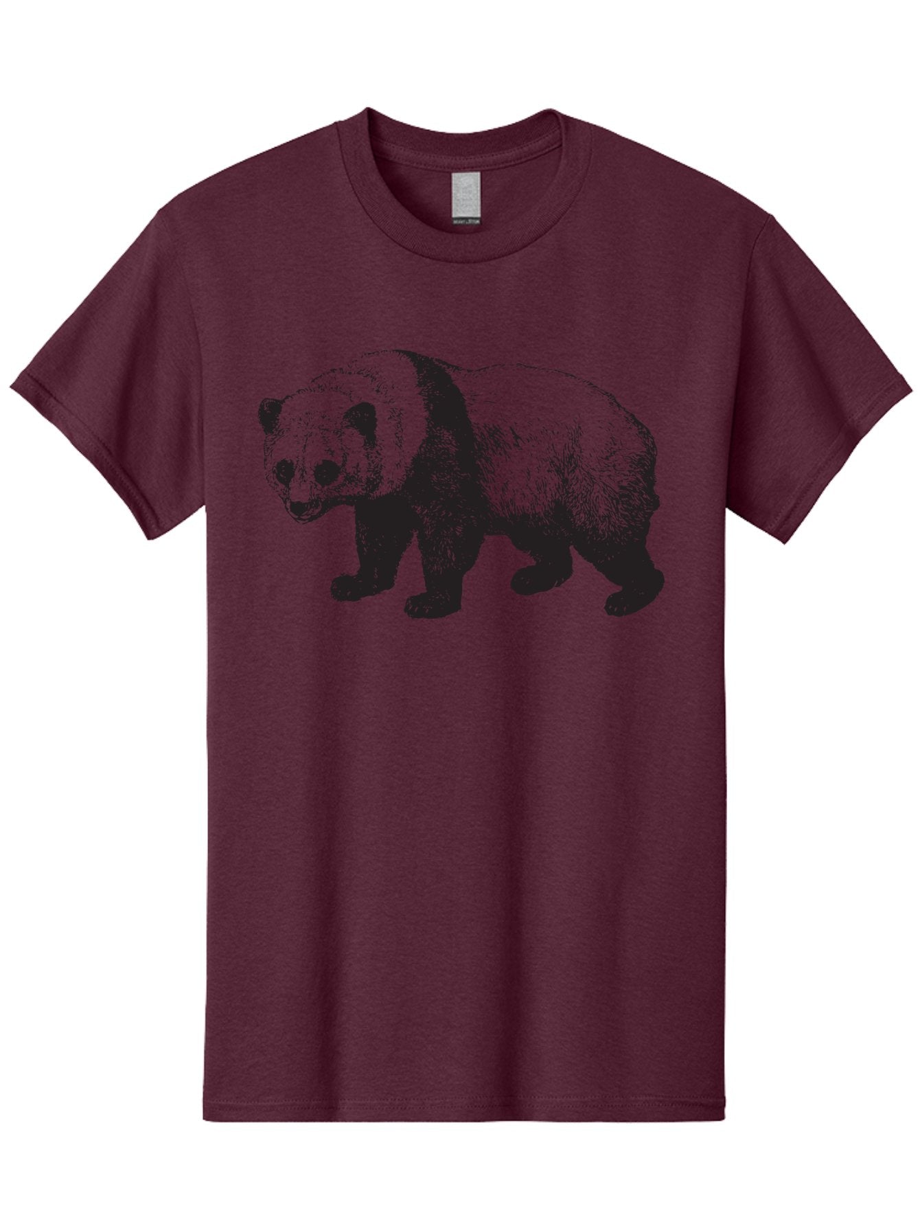 Panda Men'S Graphic Tee, 100% Cotton, Comfortable Casual Summer Wear, Machine Washable, Panda Bear, Black And White Panda, Wildlife Illustration, Cute Animal, Endangered Species, Conservation, Wild Animals, Graphic Art Aad922 11