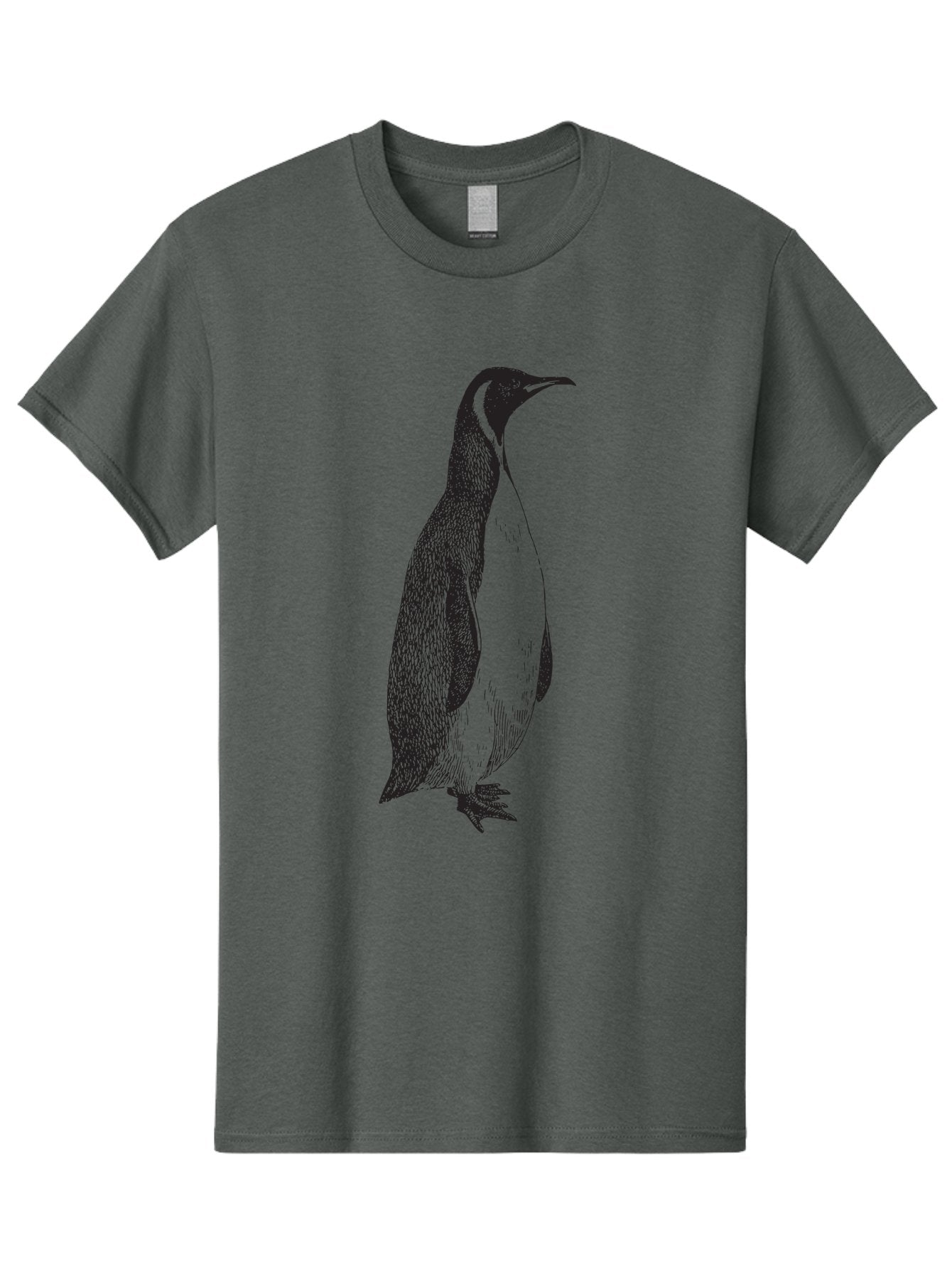 Penguin Men'S Graphic Tee, 100% Cotton, Comfortable Casual Summer Wear, Machine Washable, Penguin Illustration, Black And White Penguin, Detailed Artwork, Wildlife Graphic, Stylized Bird, Antarctic Bird, Tuxedo Bird, Flightless Bird, Aad924