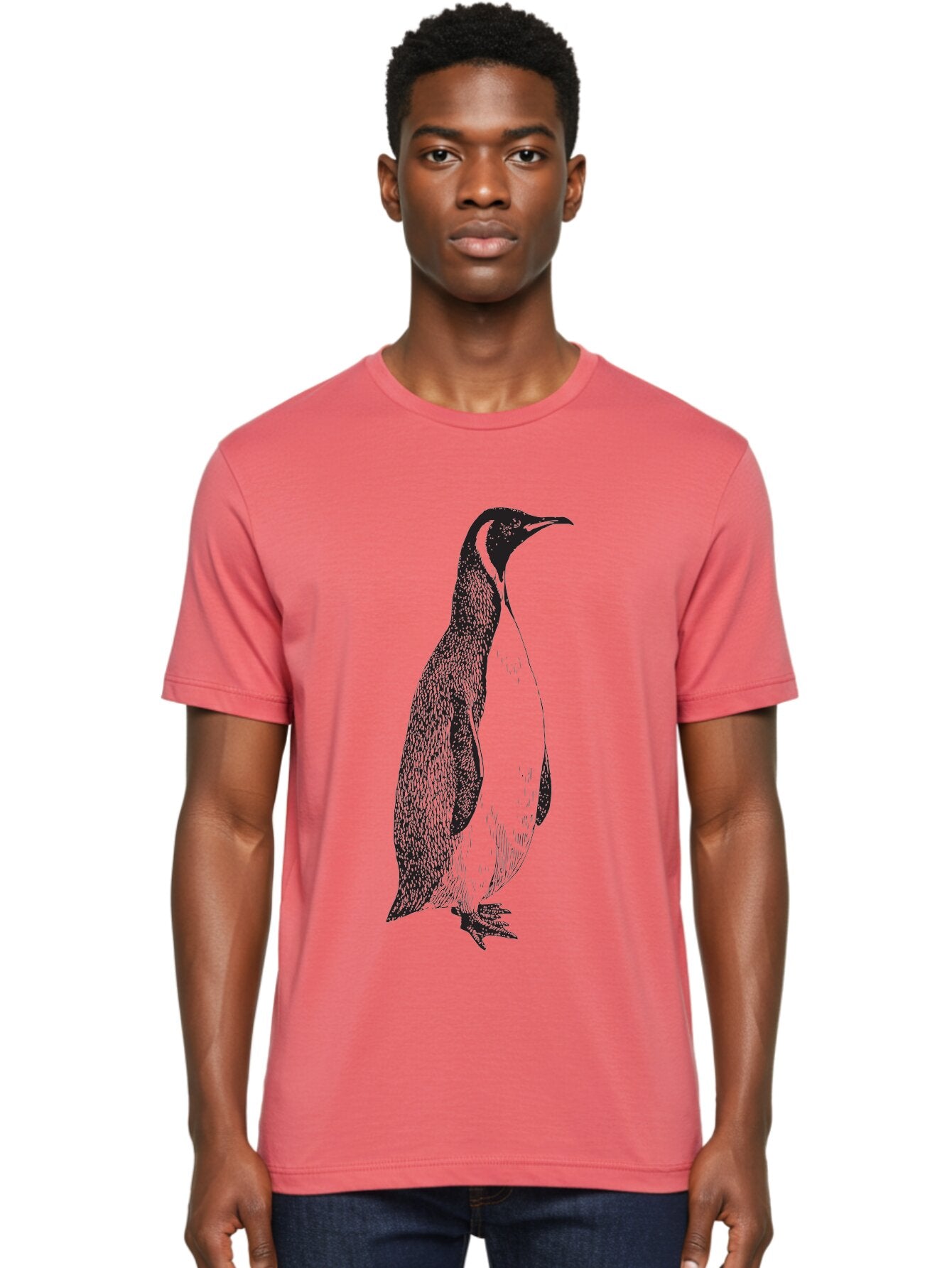 Penguin Men'S Graphic Tee, 100% Cotton, Comfortable Casual Summer Wear, Machine Washable, Penguin Illustration, Black And White Penguin, Detailed Artwork, Wildlife Graphic, Stylized Bird, Antarctic Bird, Tuxedo Bird, Flightless Bird, Aad924 20