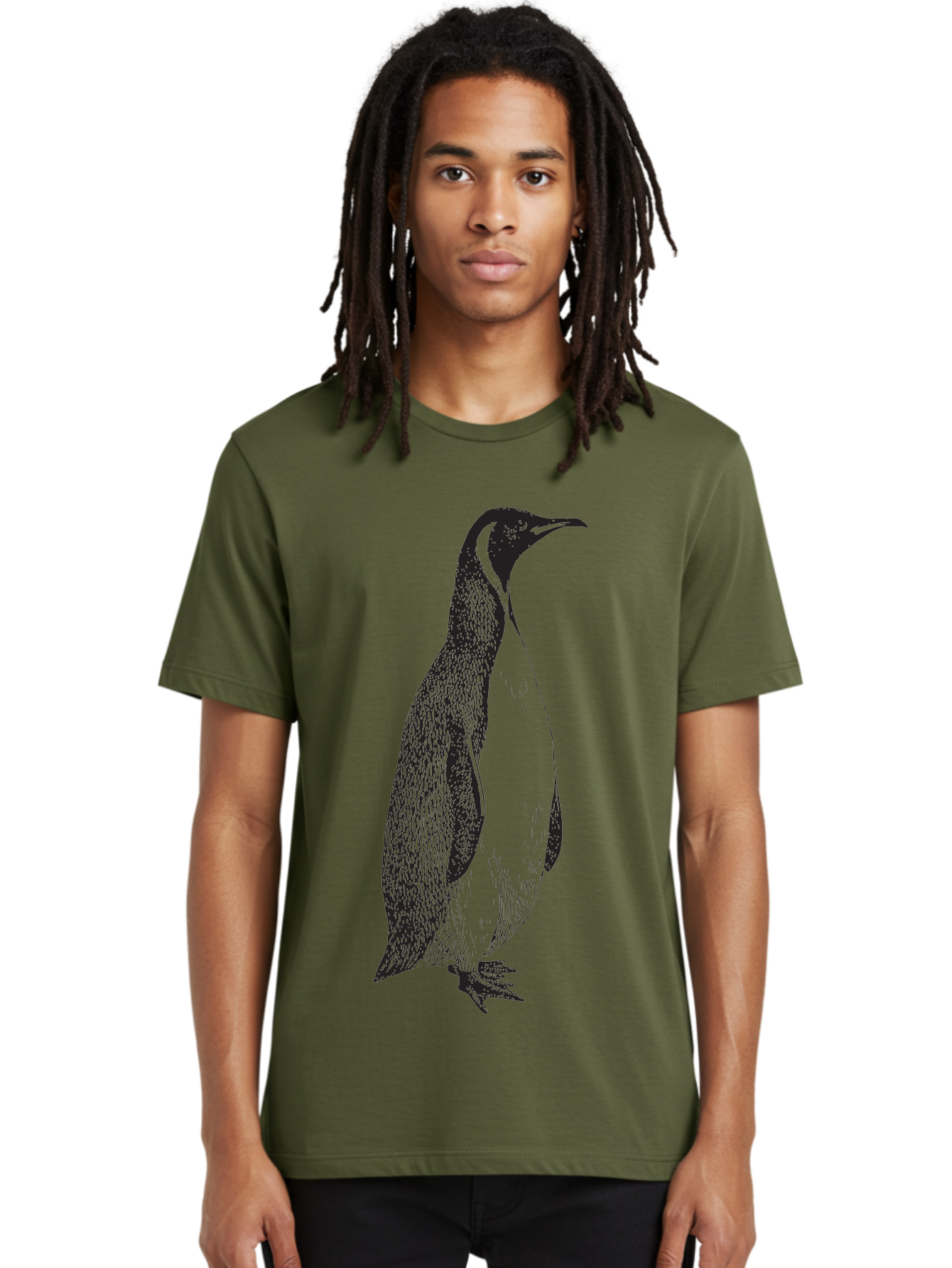 Penguin Men'S Graphic Tee, 100% Cotton, Comfortable Casual Summer Wear, Machine Washable, Penguin Illustration, Black And White Penguin, Detailed Artwork, Wildlife Graphic, Stylized Bird, Antarctic Bird, Tuxedo Bird, Flightless Bird, Aad924 8