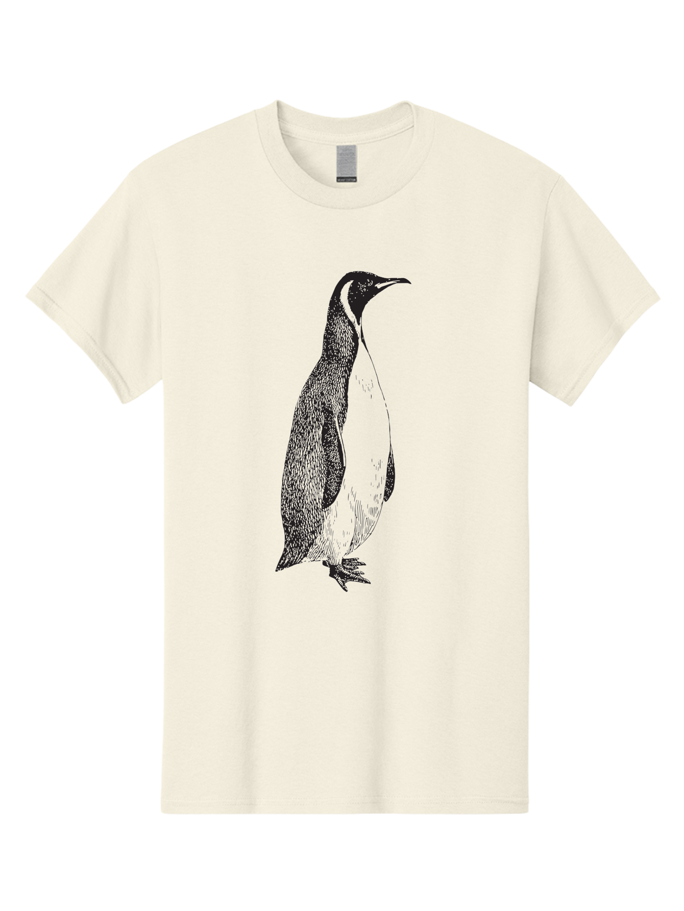 Penguin Men'S Graphic Tee, 100% Cotton, Comfortable Casual Summer Wear, Machine Washable, Penguin Illustration, Black And White Penguin, Detailed Artwork, Wildlife Graphic, Stylized Bird, Antarctic Bird, Tuxedo Bird, Flightless Bird, Aad924 25