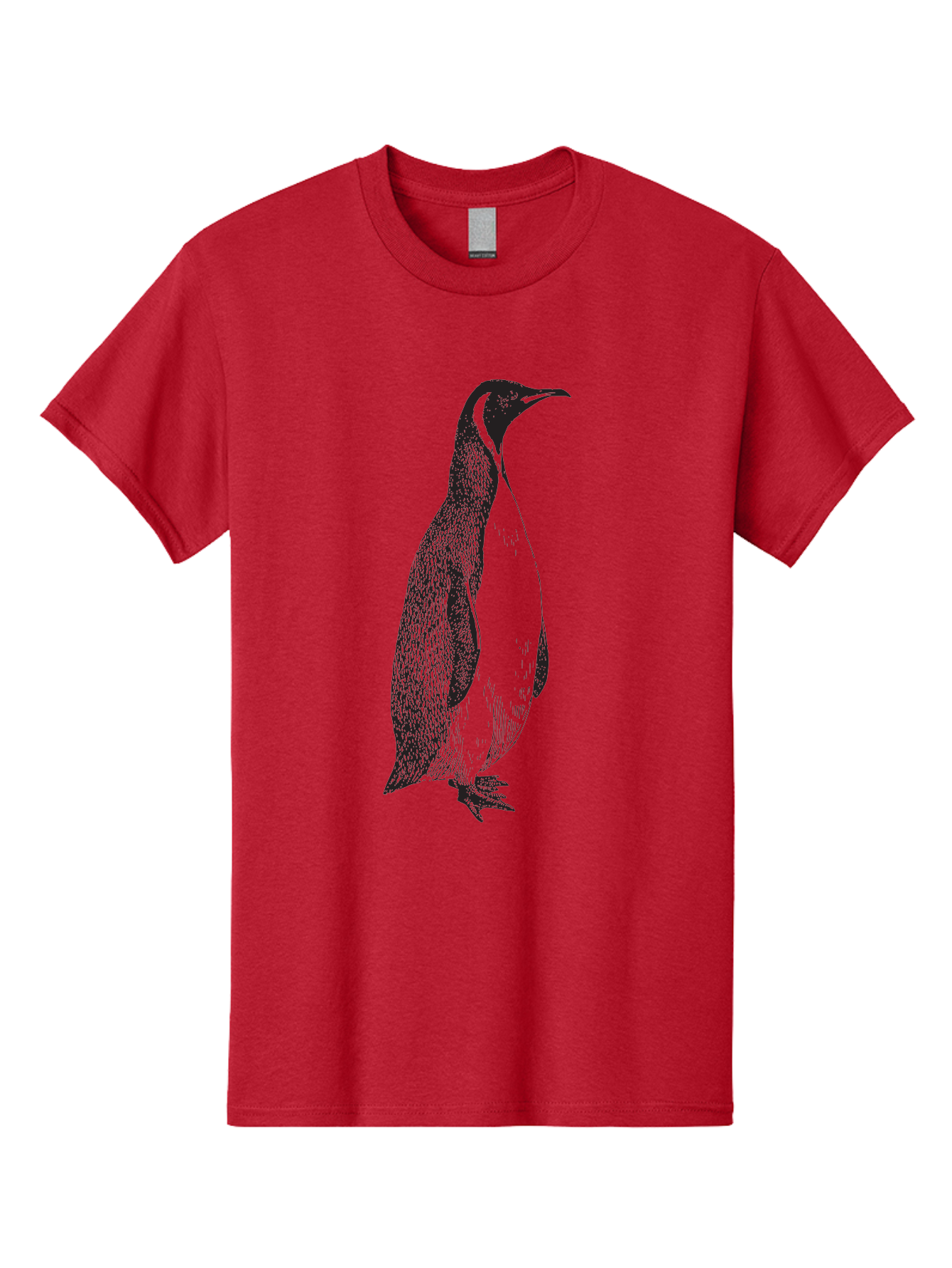 Penguin Men'S Graphic Tee, 100% Cotton, Comfortable Casual Summer Wear, Machine Washable, Penguin Illustration, Black And White Penguin, Detailed Artwork, Wildlife Graphic, Stylized Bird, Antarctic Bird, Tuxedo Bird, Flightless Bird, Aad924