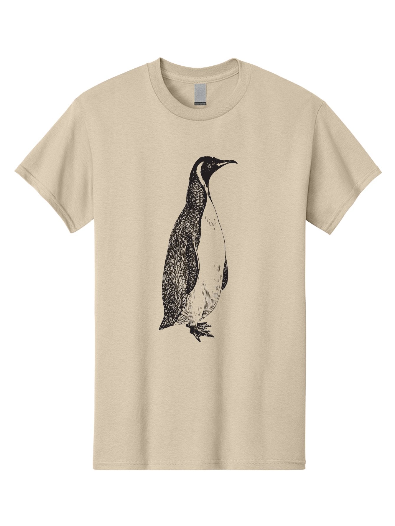 Penguin Men'S Graphic Tee, 100% Cotton, Comfortable Casual Summer Wear, Machine Washable, Penguin Illustration, Black And White Penguin, Detailed Artwork, Wildlife Graphic, Stylized Bird, Antarctic Bird, Tuxedo Bird, Flightless Bird, Aad924 8