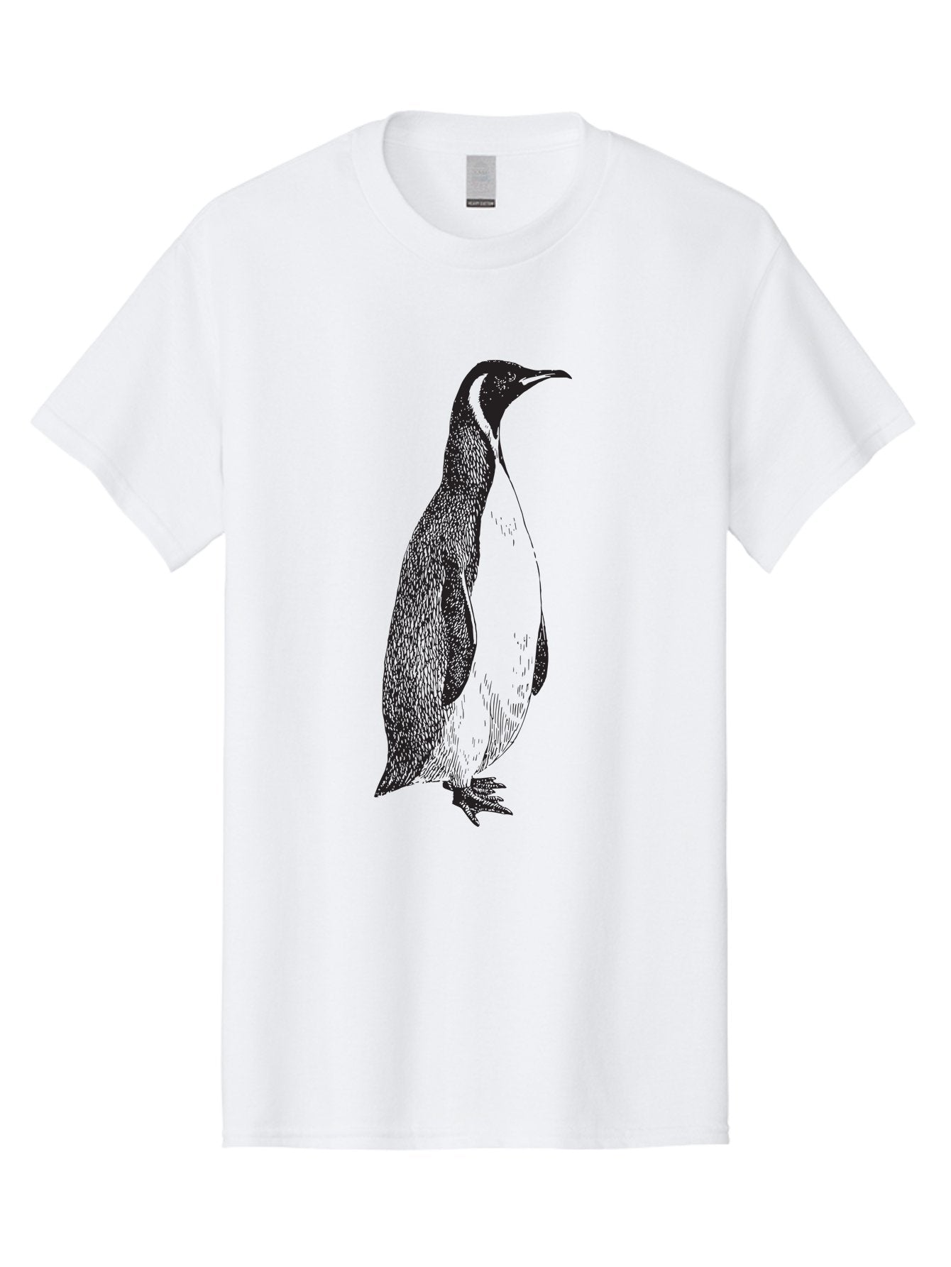 Penguin Men'S Graphic Tee, 100% Cotton, Comfortable Casual Summer Wear, Machine Washable, Penguin Illustration, Black And White Penguin, Detailed Artwork, Wildlife Graphic, Stylized Bird, Antarctic Bird, Tuxedo Bird, Flightless Bird, Aad924 4
