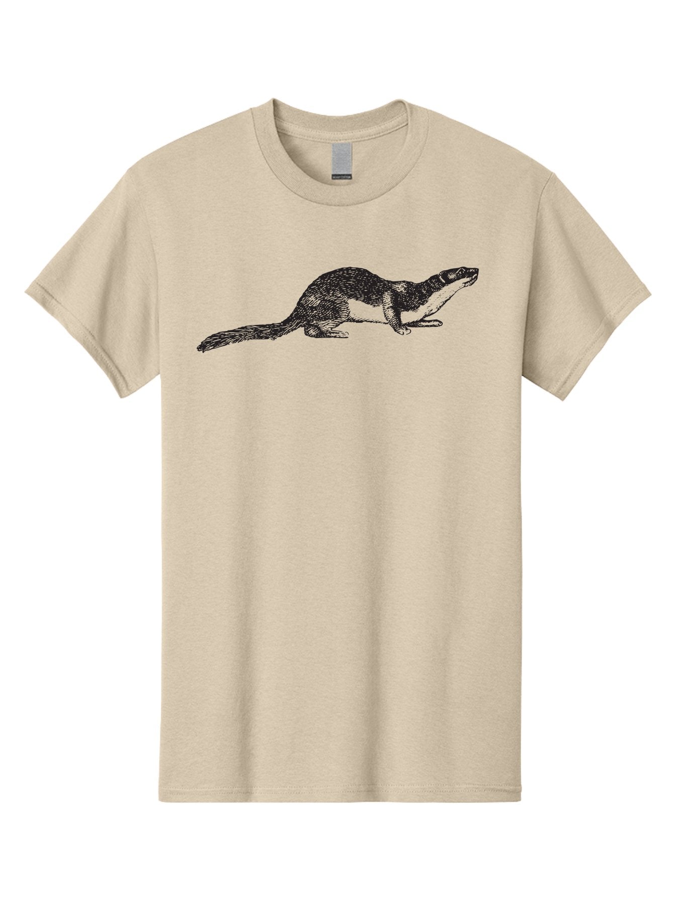 Platypus-2 Men'S Graphic Tee, 100% Cotton, Comfortable Casual Summer Wear, Machine Washable, Ink Illustration Of Otter, Wildlife Artwork, Detailed Animal Drawing, Otter In Motion, Aquatic Mammal, Wild Otter Aad926