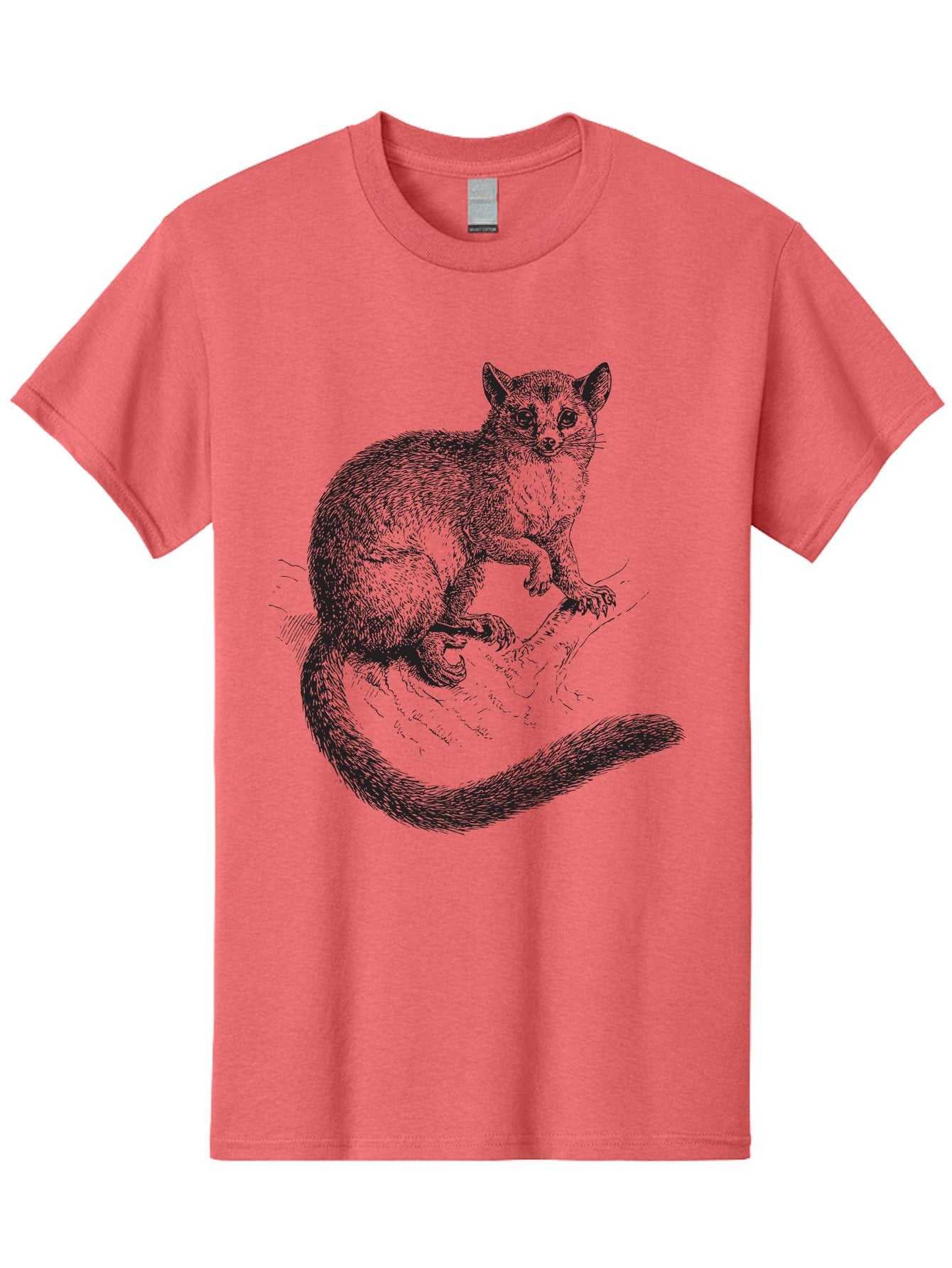 Possum Men'S Graphic Tee, 100% Cotton, Comfortable Casual Summer Wear, Machine Washable, Opossum On Log, Marsupial, Wildlife, Animal Illustration, Forest Creature, Wild Animal, Australian Fauna, Detailed Artwork Aad928 8