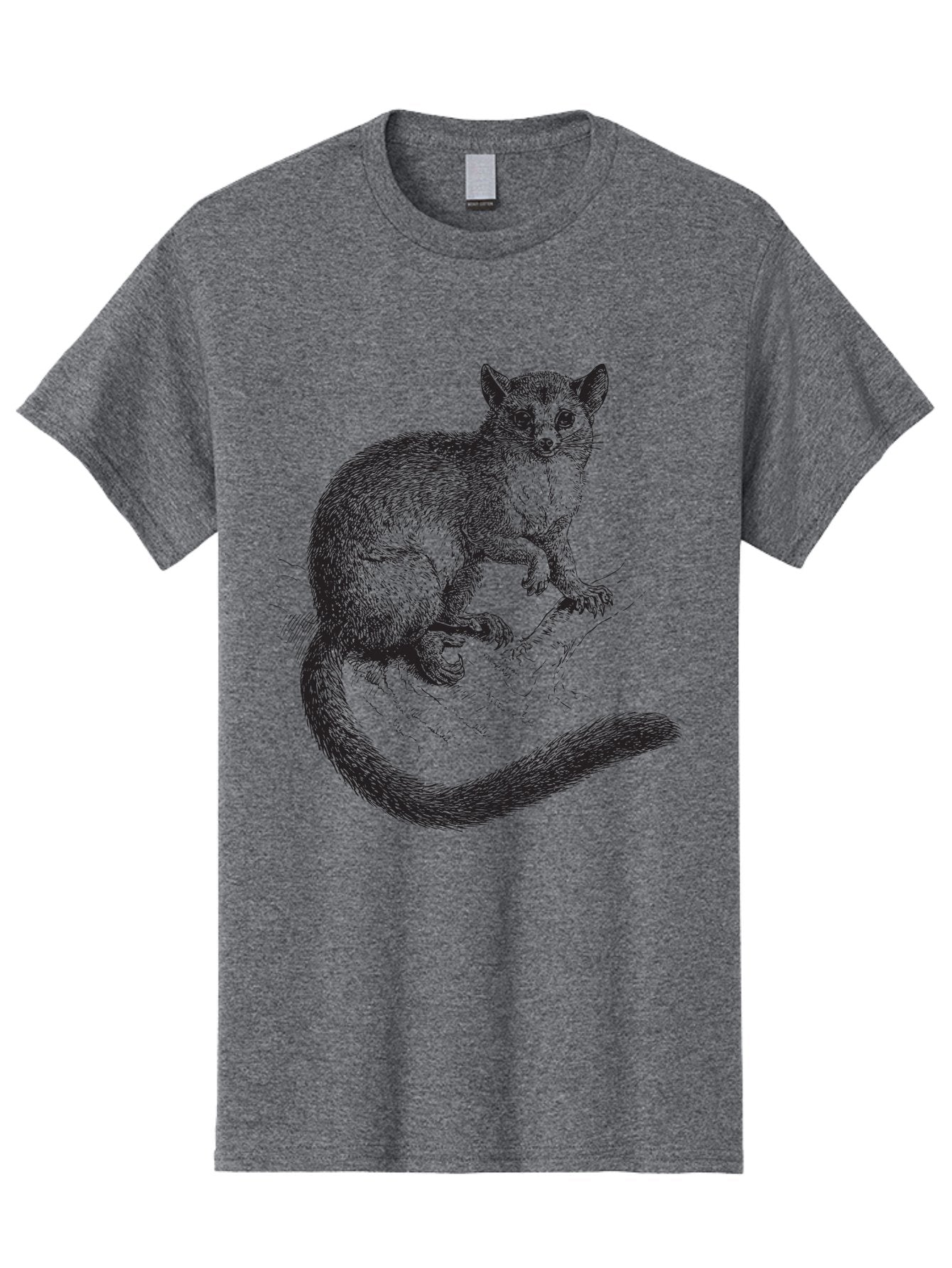 Possum Men'S Graphic Tee, 100% Cotton, Comfortable Casual Summer Wear, Machine Washable, Opossum On Log, Marsupial, Wildlife, Animal Illustration, Forest Creature, Wild Animal, Australian Fauna, Detailed Artwork Aad928