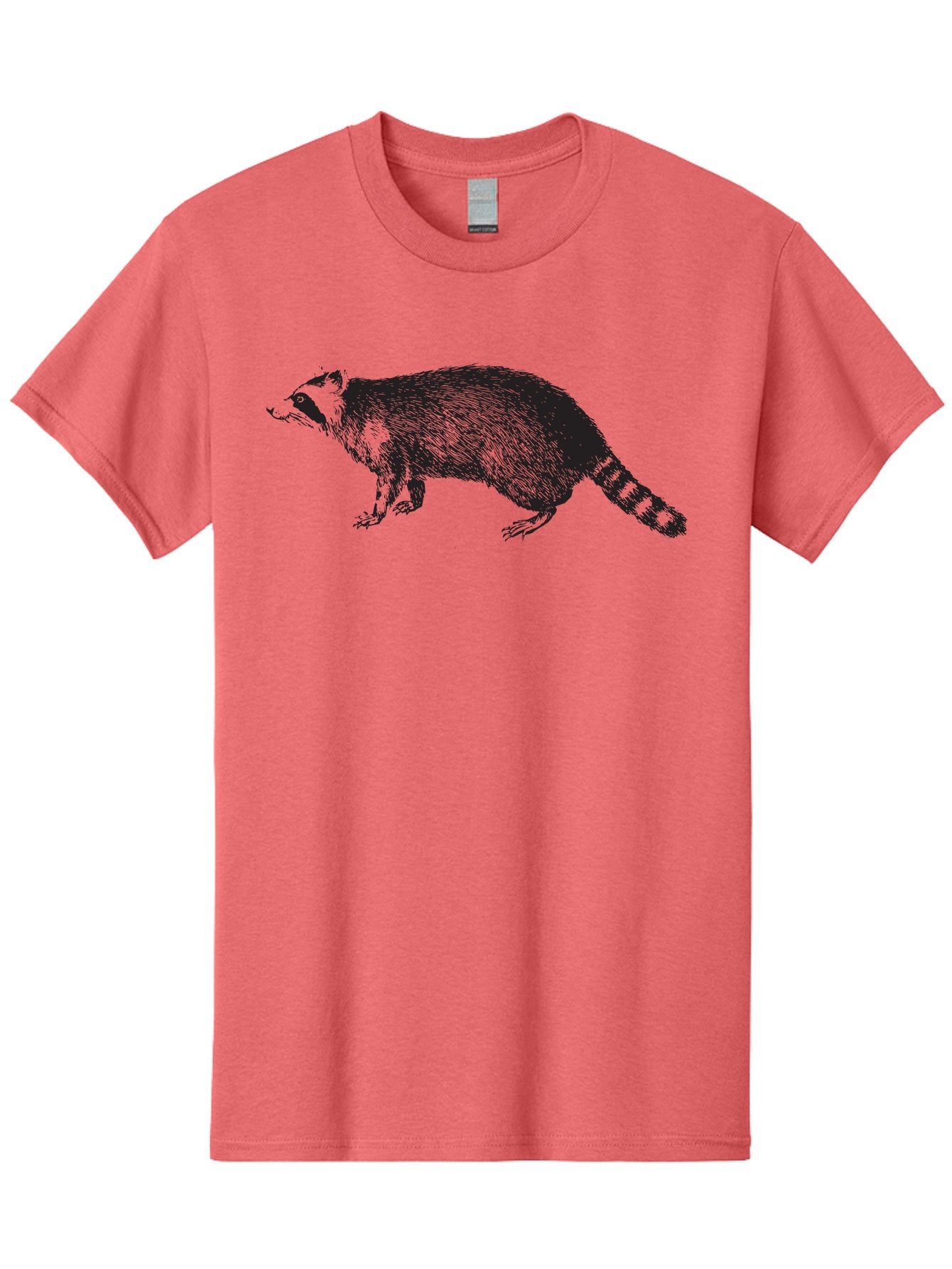 Raccoon-1 Men'S Graphic Tee, 100% Cotton, Comfortable Casual Summer Wear, Machine Washable, Raccoon, Wildlife, Furry Mammal, Striped Tail, Black And White Illustration, Woodland Animal, Cute Creature, Animal Art Aad930 5