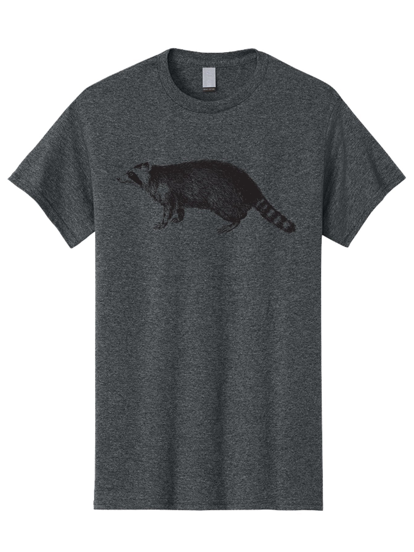 Raccoon-1 Men'S Graphic Tee, 100% Cotton, Comfortable Casual Summer Wear, Machine Washable, Raccoon, Wildlife, Furry Mammal, Striped Tail, Black And White Illustration, Woodland Animal, Cute Creature, Animal Art Aad930 4