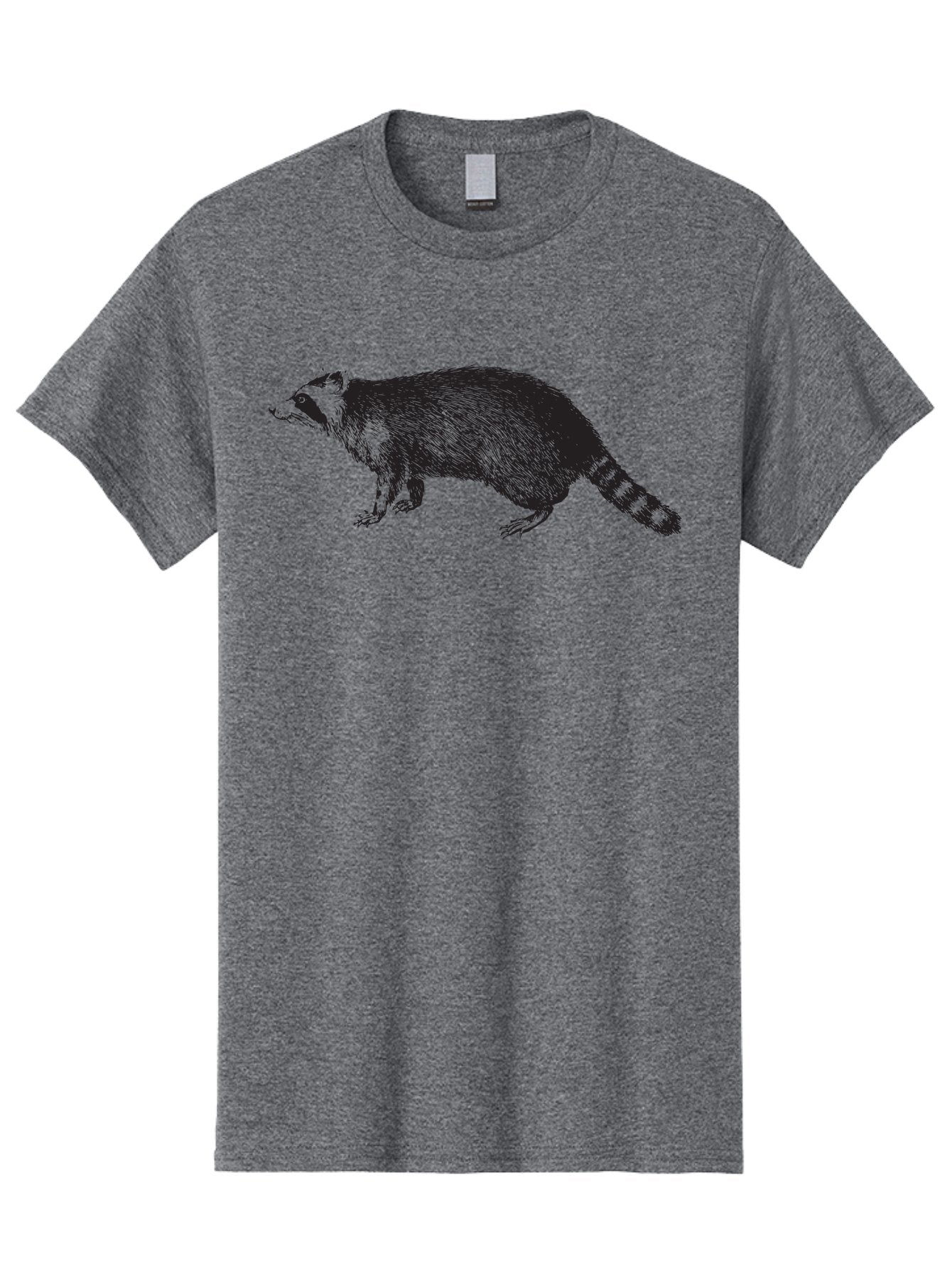 Raccoon-1 Men'S Graphic Tee, 100% Cotton, Comfortable Casual Summer Wear, Machine Washable, Raccoon, Wildlife, Furry Mammal, Striped Tail, Black And White Illustration, Woodland Animal, Cute Creature, Animal Art Aad930 12