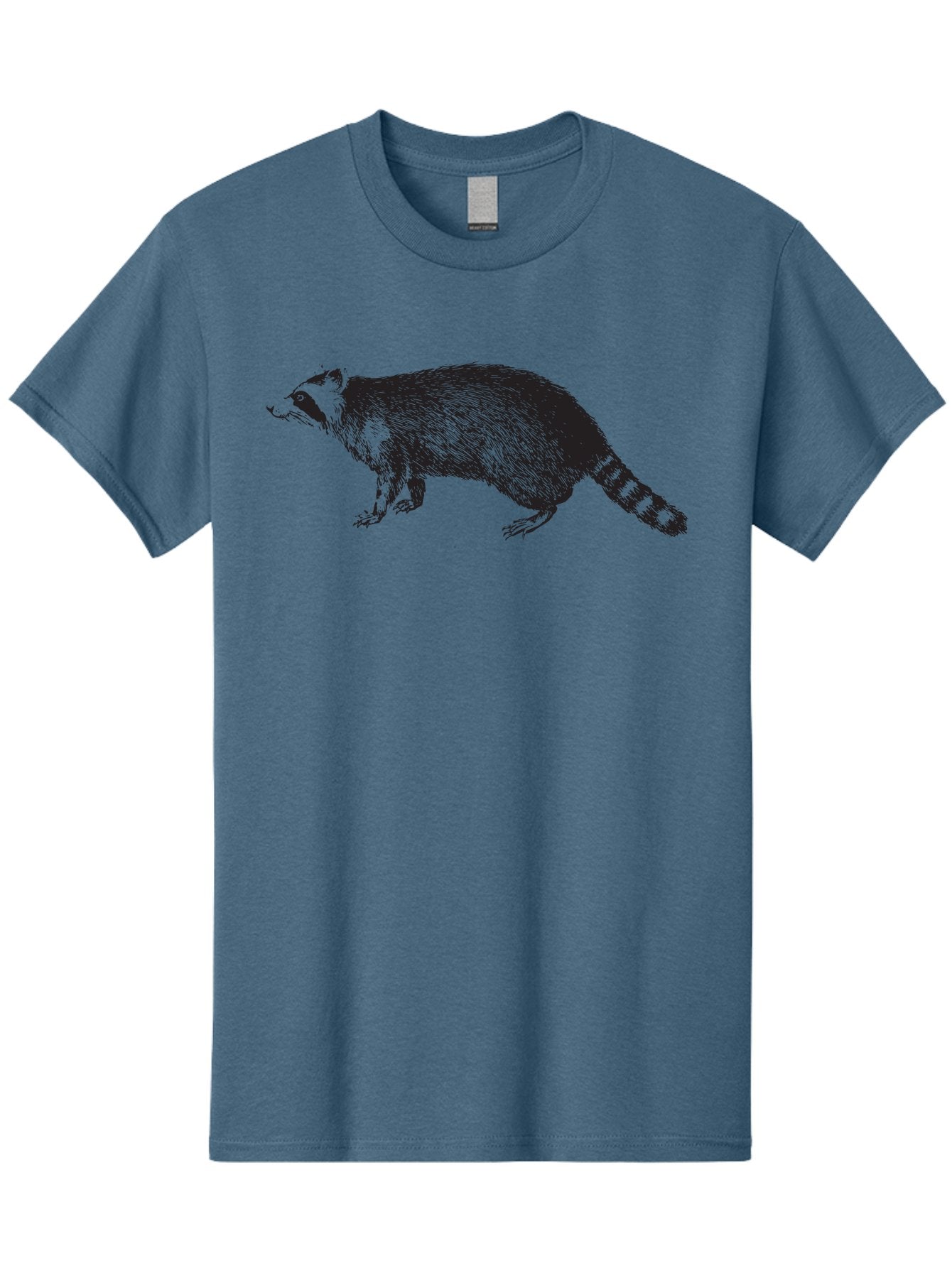 Raccoon-1 Men'S Graphic Tee, 100% Cotton, Comfortable Casual Summer Wear, Machine Washable, Raccoon, Wildlife, Furry Mammal, Striped Tail, Black And White Illustration, Woodland Animal, Cute Creature, Animal Art Aad930 3