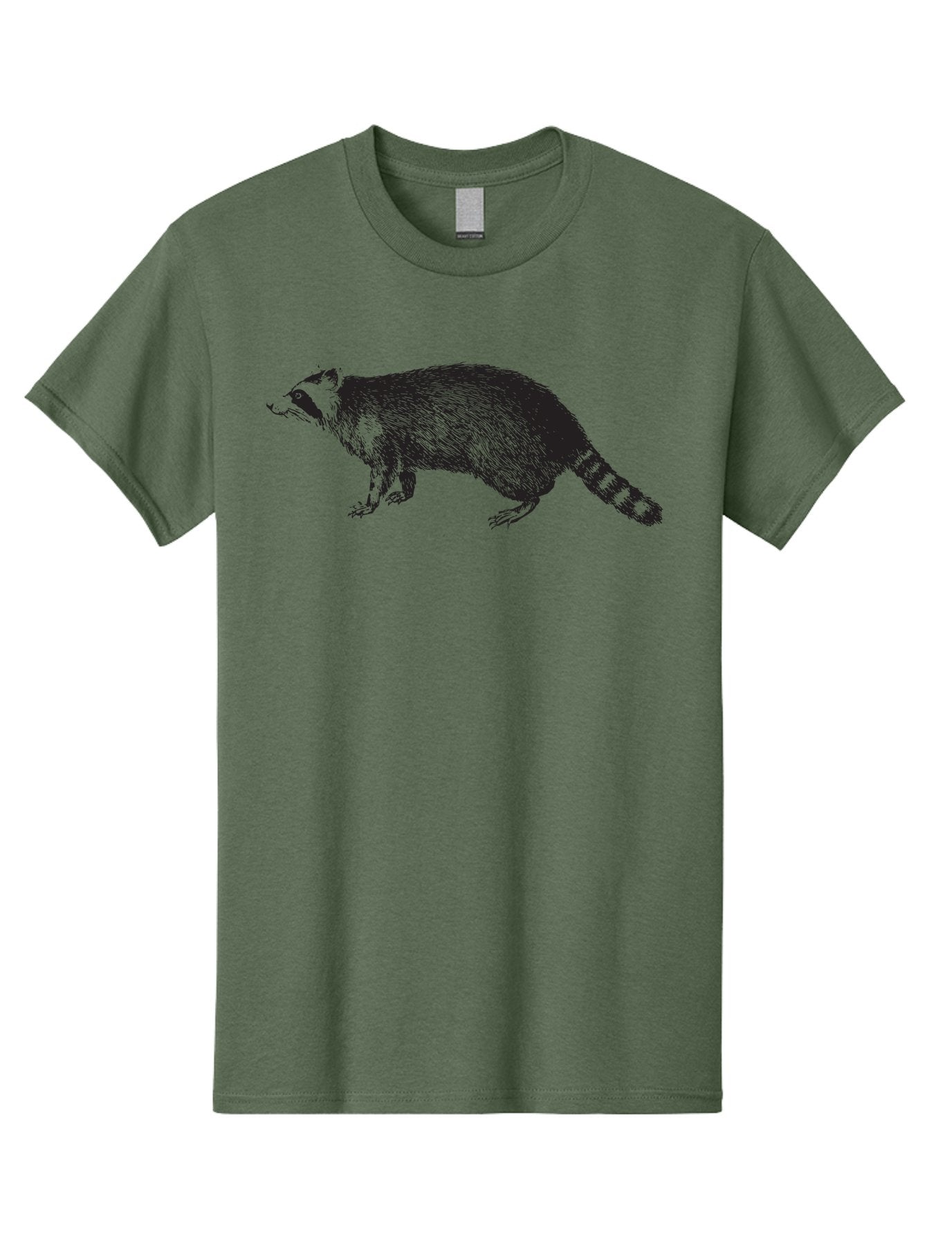 Raccoon-1 Men'S Graphic Tee, 100% Cotton, Comfortable Casual Summer Wear, Machine Washable, Raccoon, Wildlife, Furry Mammal, Striped Tail, Black And White Illustration, Woodland Animal, Cute Creature, Animal Art Aad930 7
