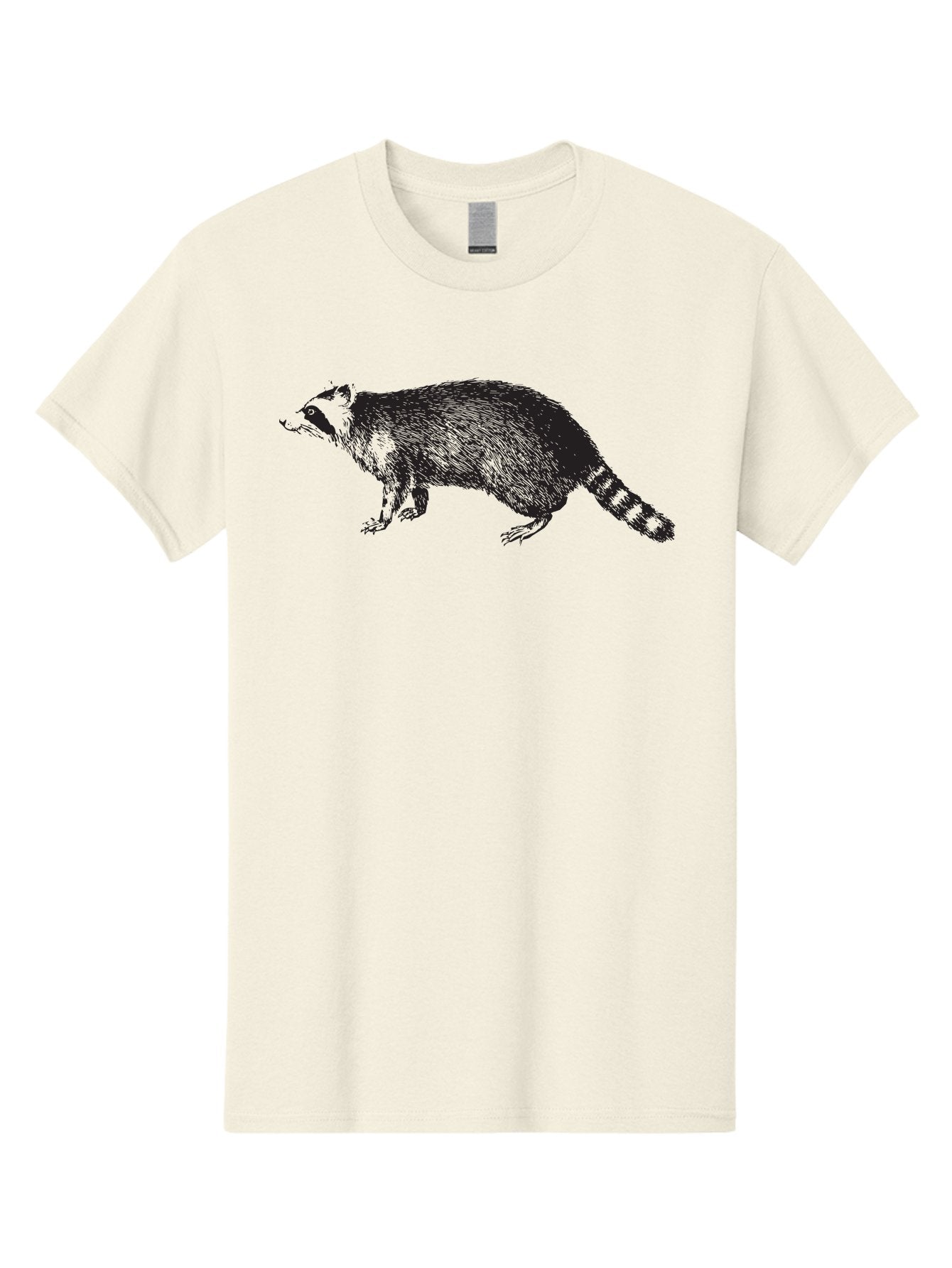 Raccoon-1 Men'S Graphic Tee, 100% Cotton, Comfortable Casual Summer Wear, Machine Washable, Raccoon, Wildlife, Furry Mammal, Striped Tail, Black And White Illustration, Woodland Animal, Cute Creature, Animal Art Aad930 11