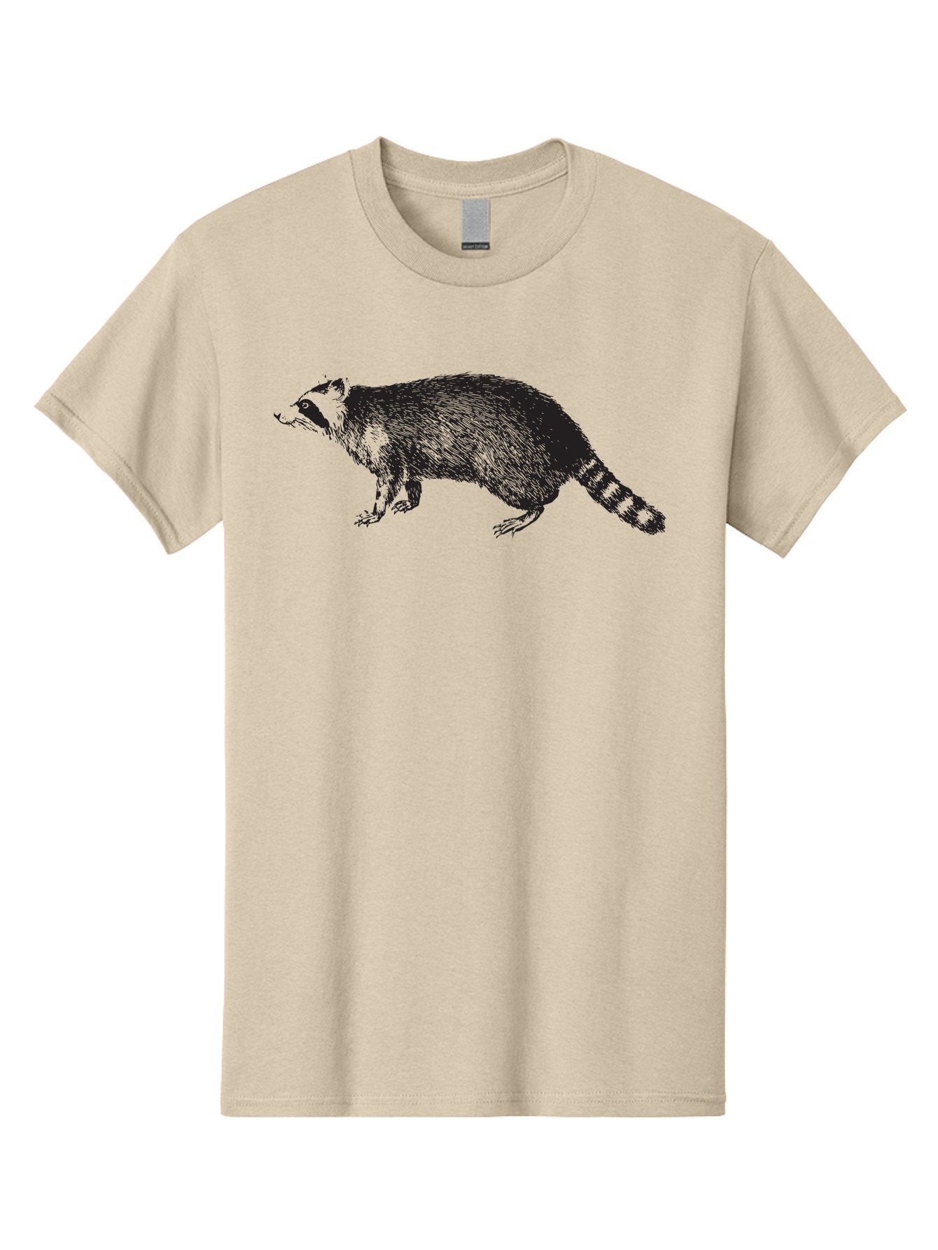 Raccoon-1 Men'S Graphic Tee, 100% Cotton, Comfortable Casual Summer Wear, Machine Washable, Raccoon, Wildlife, Furry Mammal, Striped Tail, Black And White Illustration, Woodland Animal, Cute Creature, Animal Art Aad930 9