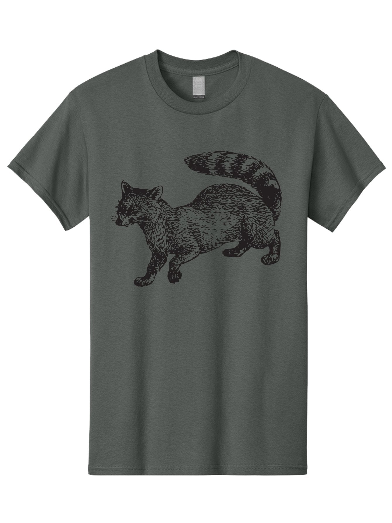 Raccoon-2 Men'S Graphic Tee, 100% Cotton, Comfortable Casual Summer Wear, Machine Washable, Raccoon Illustration, Animal Art, Wildlife Graphic, Furry Creature, Striped Tail, Detailed Drawing, Wild Mammal, Forest Animal Aad931 7