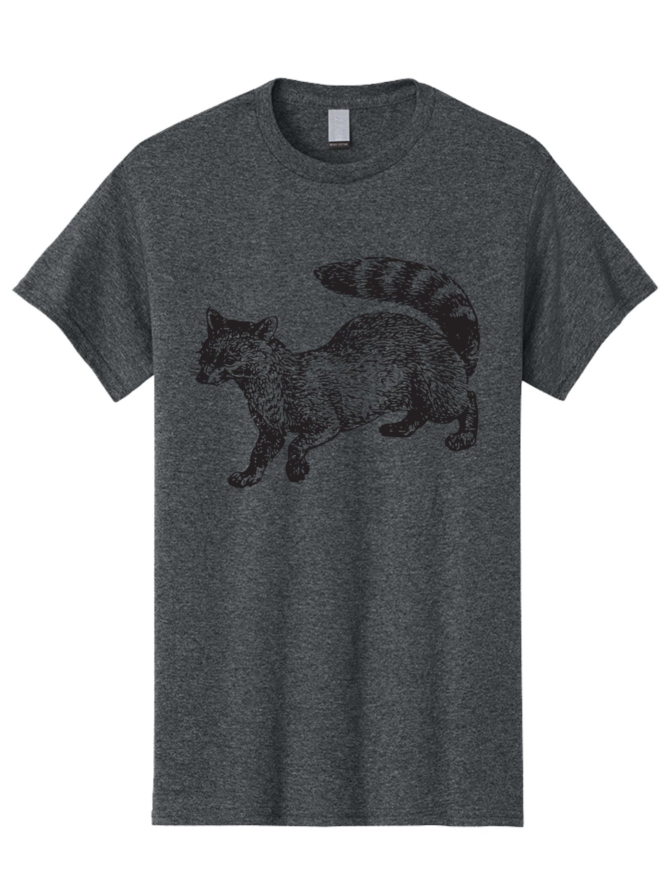 Raccoon-2 Men'S Graphic Tee, 100% Cotton, Comfortable Casual Summer Wear, Machine Washable, Raccoon Illustration, Animal Art, Wildlife Graphic, Furry Creature, Striped Tail, Detailed Drawing, Wild Mammal, Forest Animal Aad931 3