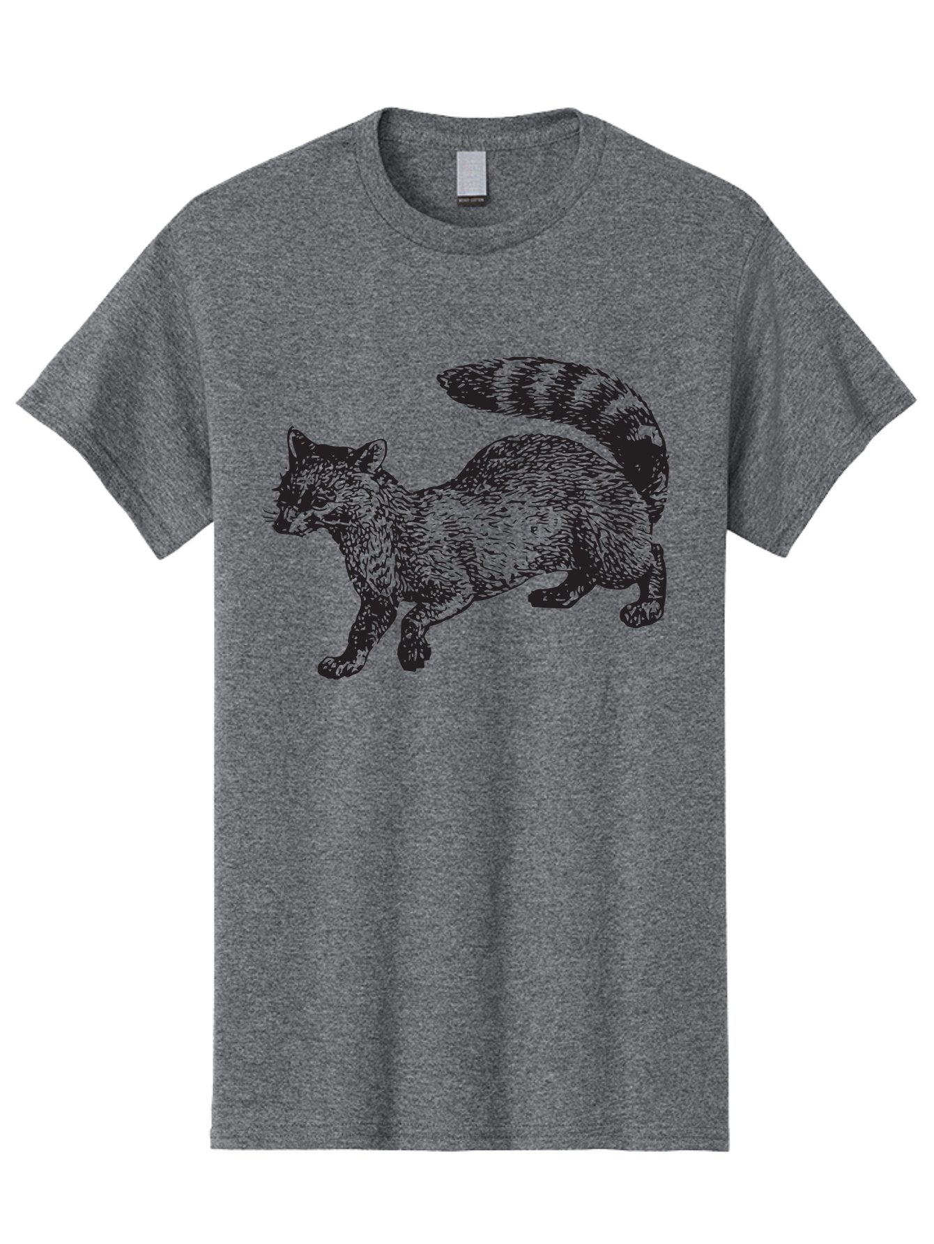 Raccoon-2 Men'S Graphic Tee, 100% Cotton, Comfortable Casual Summer Wear, Machine Washable, Raccoon Illustration, Animal Art, Wildlife Graphic, Furry Creature, Striped Tail, Detailed Drawing, Wild Mammal, Forest Animal Aad931