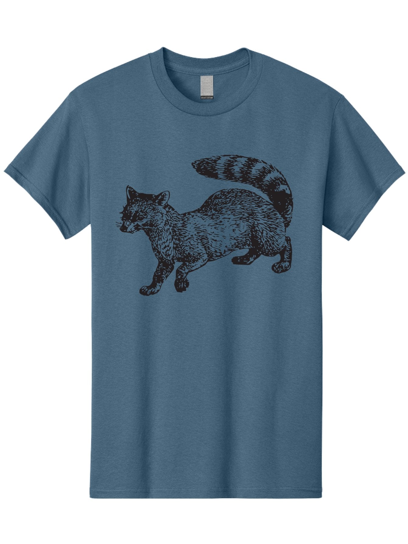 Raccoon-2 Men'S Graphic Tee, 100% Cotton, Comfortable Casual Summer Wear, Machine Washable, Raccoon Illustration, Animal Art, Wildlife Graphic, Furry Creature, Striped Tail, Detailed Drawing, Wild Mammal, Forest Animal Aad931 14