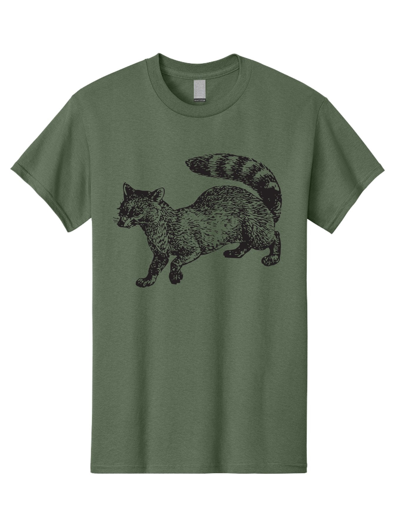 Raccoon-2 Men'S Graphic Tee, 100% Cotton, Comfortable Casual Summer Wear, Machine Washable, Raccoon Illustration, Animal Art, Wildlife Graphic, Furry Creature, Striped Tail, Detailed Drawing, Wild Mammal, Forest Animal Aad931 5