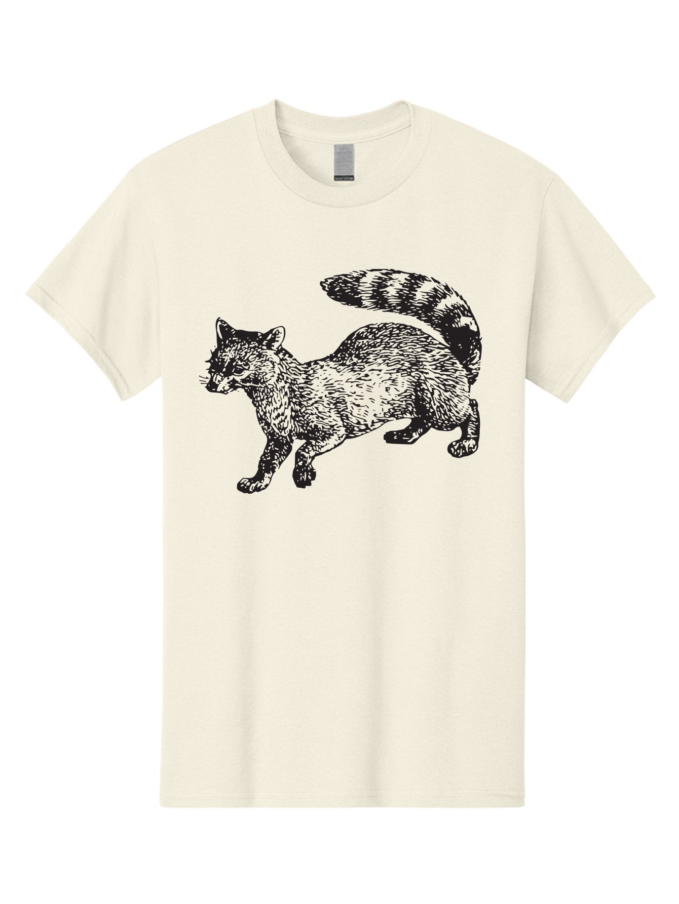 Raccoon-2 Men'S Graphic Tee, 100% Cotton, Comfortable Casual Summer Wear, Machine Washable, Raccoon Illustration, Animal Art, Wildlife Graphic, Furry Creature, Striped Tail, Detailed Drawing, Wild Mammal, Forest Animal Aad931 4