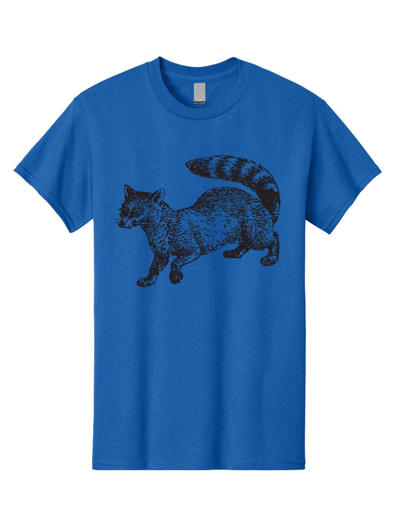 Raccoon-2 Men'S Graphic Tee, 100% Cotton, Comfortable Casual Summer Wear, Machine Washable, Raccoon Illustration, Animal Art, Wildlife Graphic, Furry Creature, Striped Tail, Detailed Drawing, Wild Mammal, Forest Animal Aad931 6