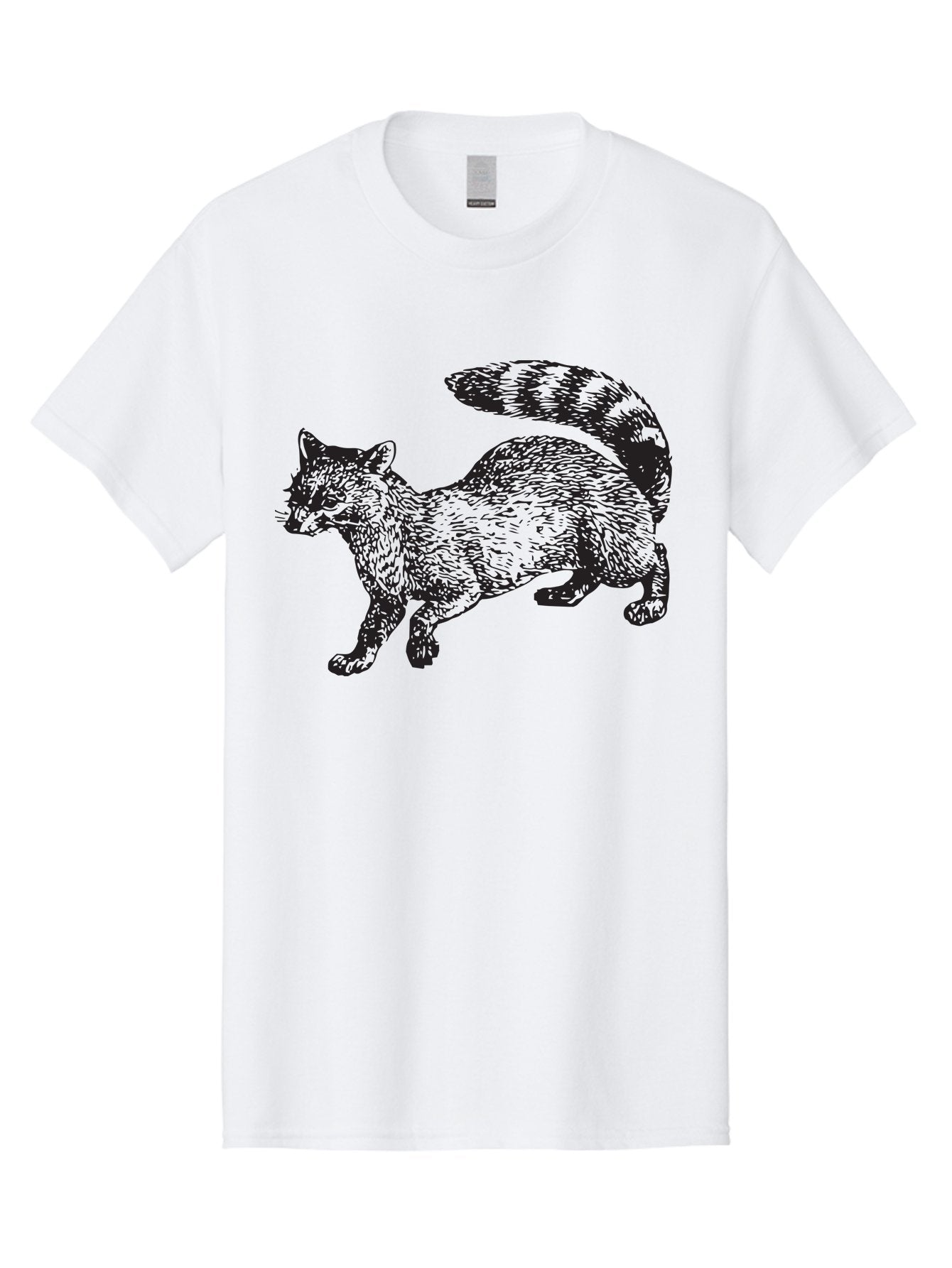 Raccoon-2 Men'S Graphic Tee, 100% Cotton, Comfortable Casual Summer Wear, Machine Washable, Raccoon Illustration, Animal Art, Wildlife Graphic, Furry Creature, Striped Tail, Detailed Drawing, Wild Mammal, Forest Animal Aad931 11